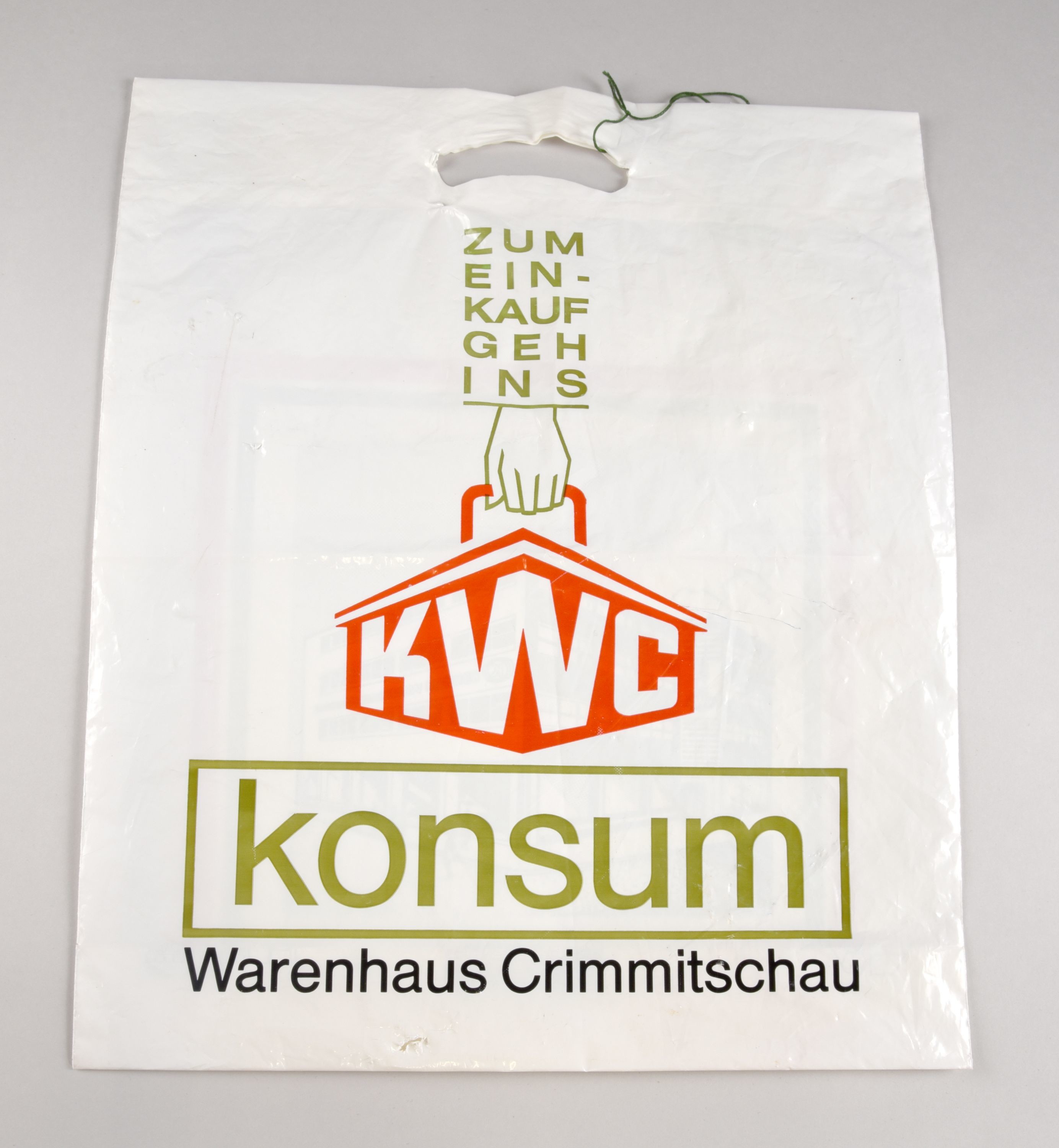 Plastikbeutel Konsum Warenhaus Crimmitschau (Tuchfabrik Gebr. Pfau RR-R)