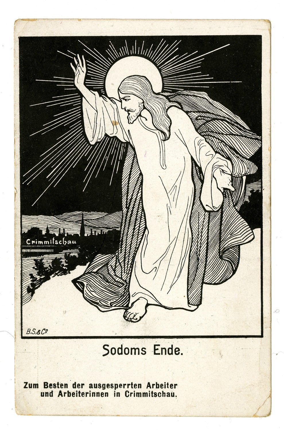 Postkarte "Sodoms Ende" (Tuchfabrik Gebr. Pfau RR-R)