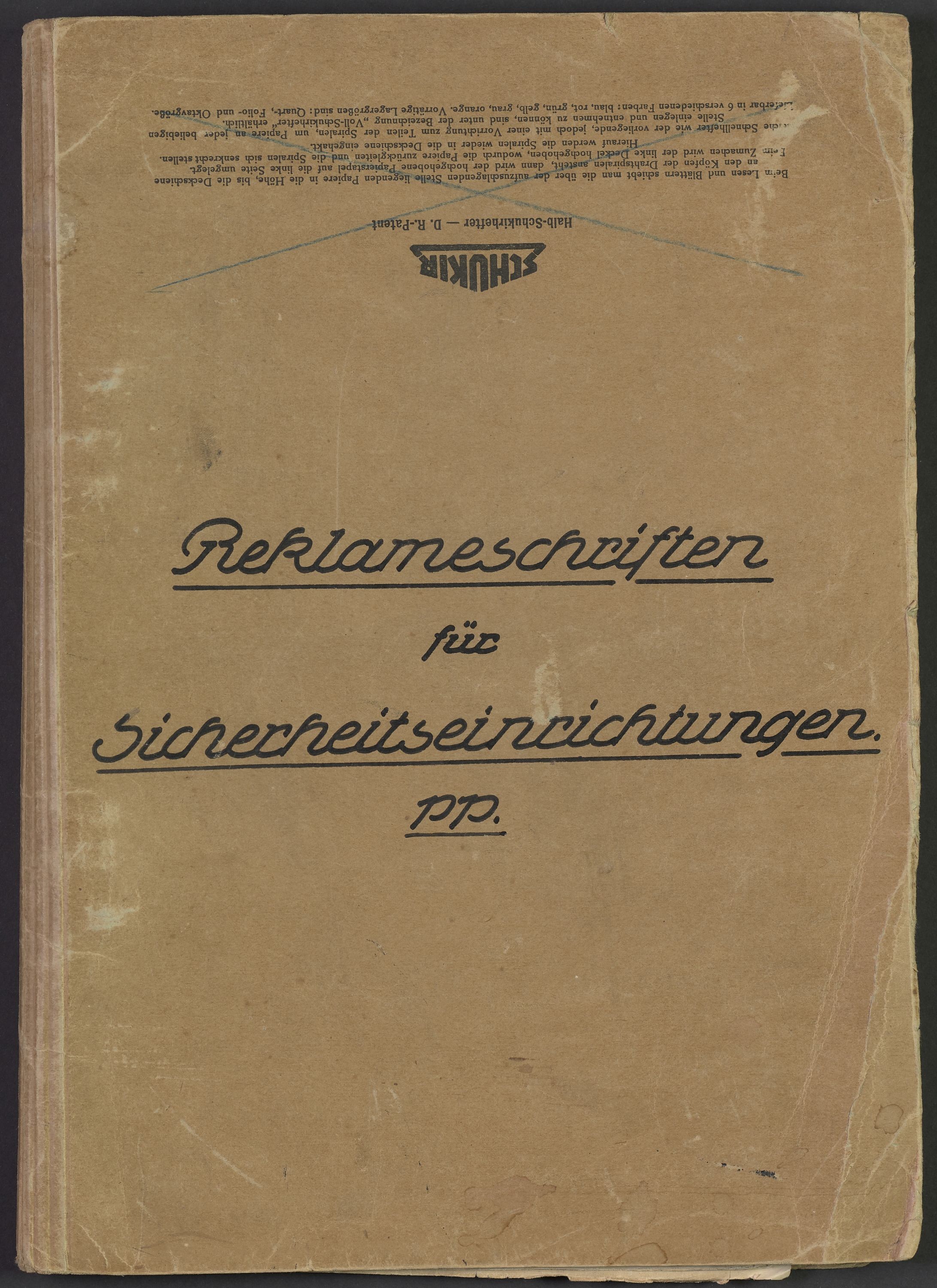 Hefter "Reklameschriften für Sicherheitseinrichtungen" 1918/1919 (Polizeidirektion Dresden RR-F)