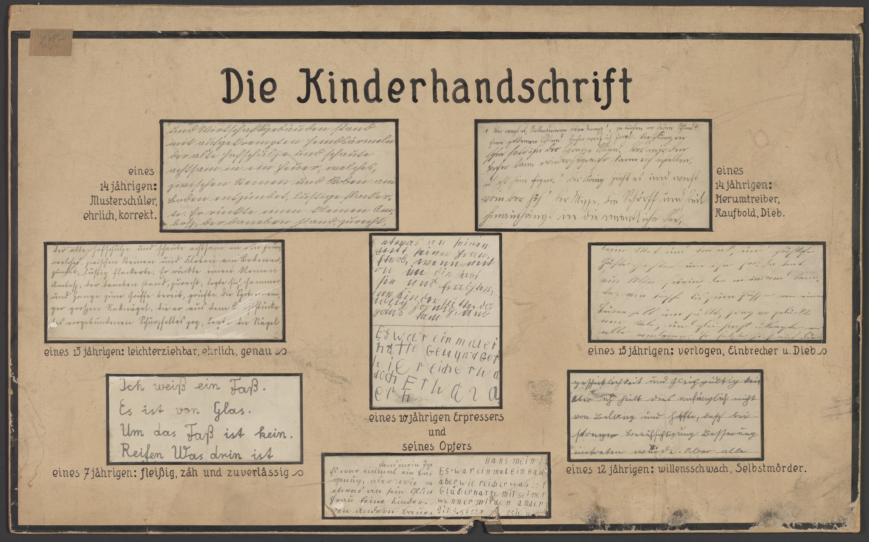 Lehrtafel "Die Kinderhandschrift" (Polizeidirektion Dresden RR-F)