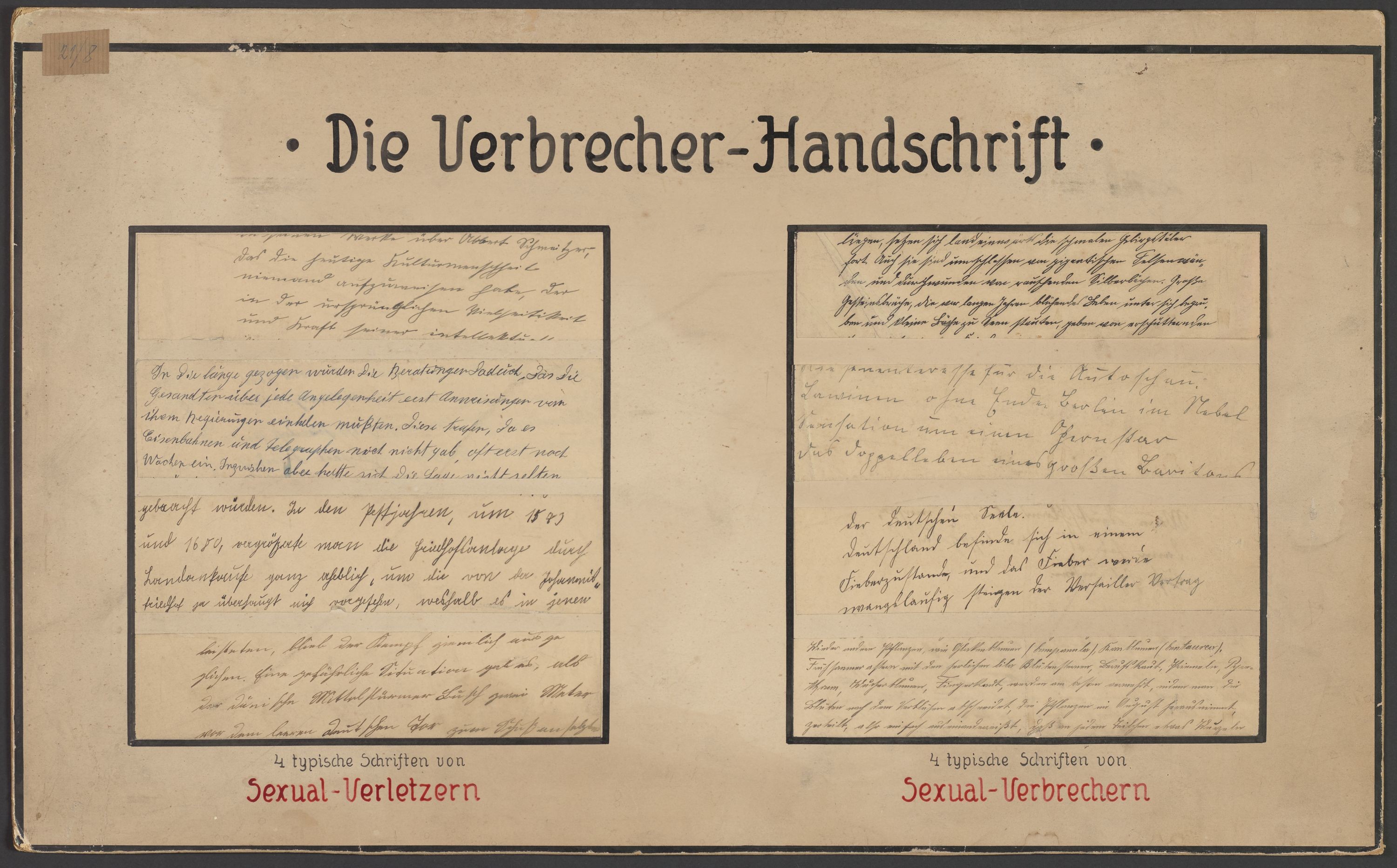 Lehrtafel "Die Verbrecher-Handschrift" (Polizeidirektion Dresden RR-F)