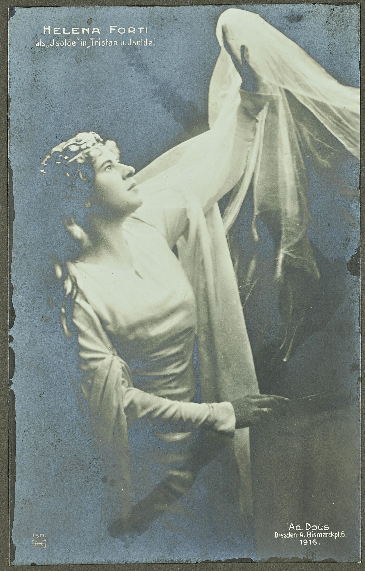 Tafel 448, Bild 1, Helena Forti als Isolde in "Tristan und Isolde" (Stadtmuseum Dresden CC BY-NC-ND)