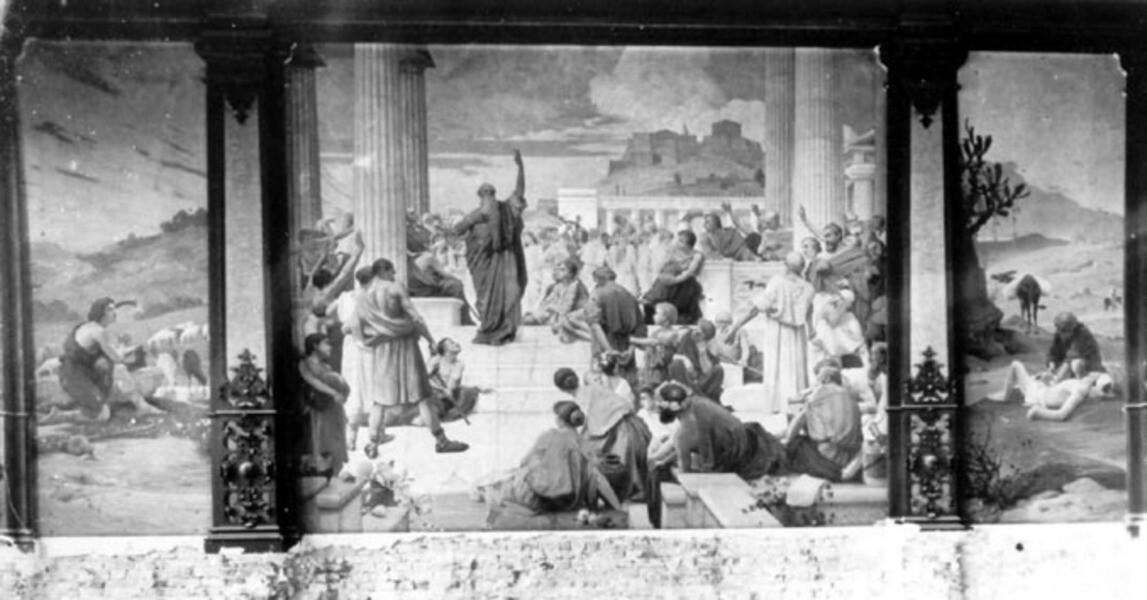 Aulagemälde „Paulus predigt in Athen“ (Kreismuseum Grimma RR-F)