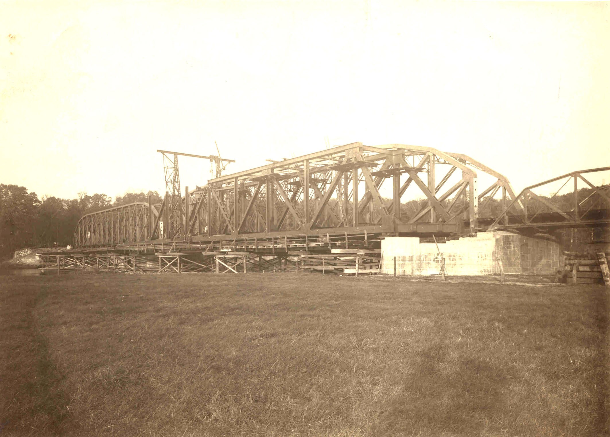 Bau der Eisenbahnbrücke bei Grimma (Kreismuseum Grimma RR-F)