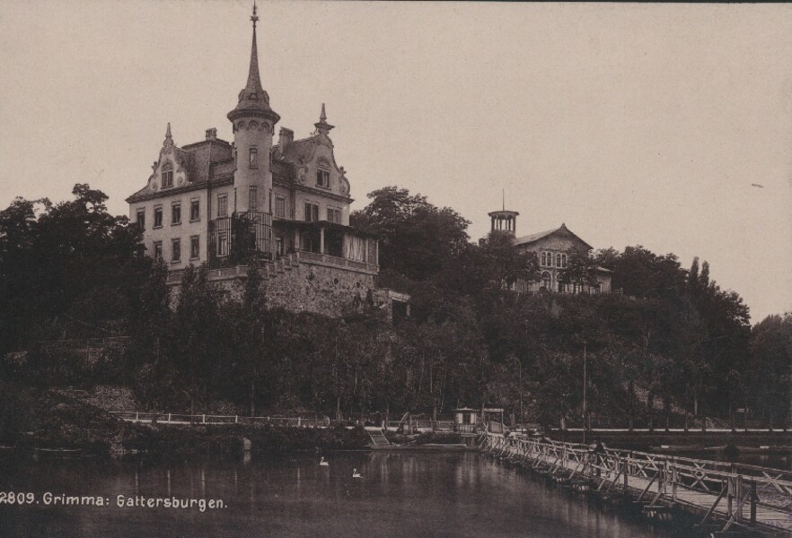 Die Gattersburgen in Grimma um 1900 (Kreismuseum Grimma RR-F)