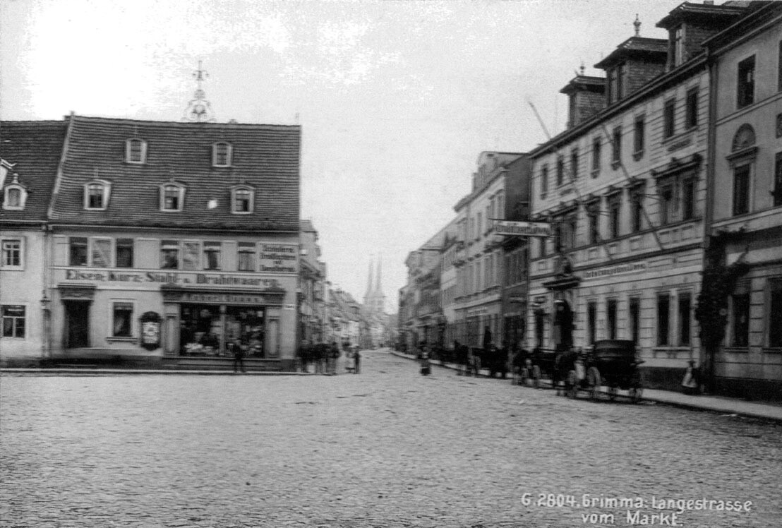 Grimma, Lange Str. vom Markt (Kreismuseum Grimma RR-F)