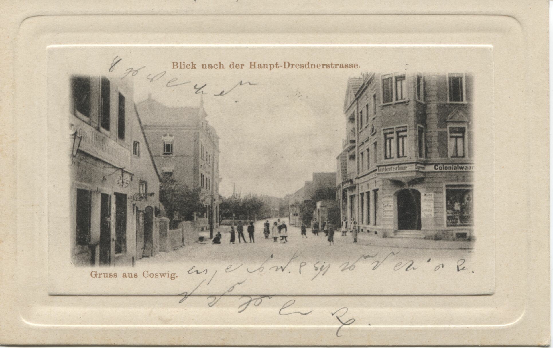 Postkarte: Coswig - Dresdner Straße (Karrasburg Museum Coswig CC BY-NC-SA)
