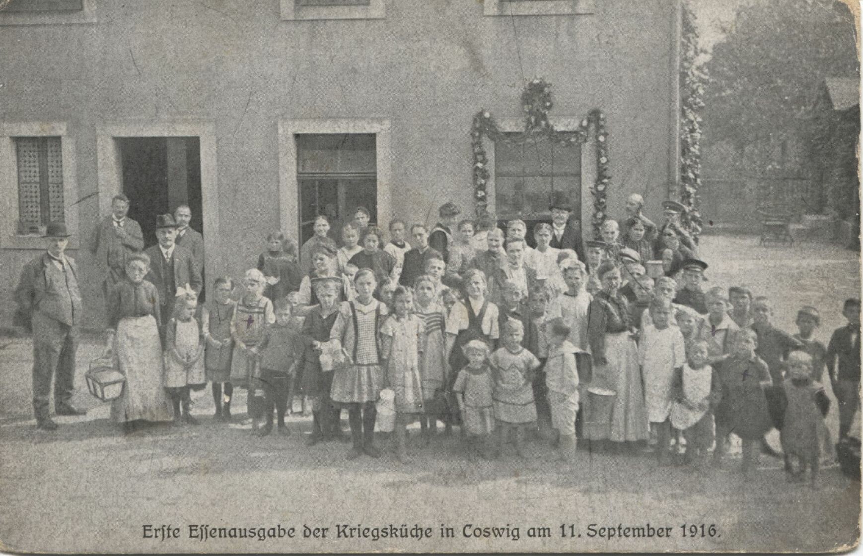 Postkarte: Coswig - Ereignisse - Kriegsküche 1916 (Karrasburg Museum Coswig CC BY-NC-SA)
