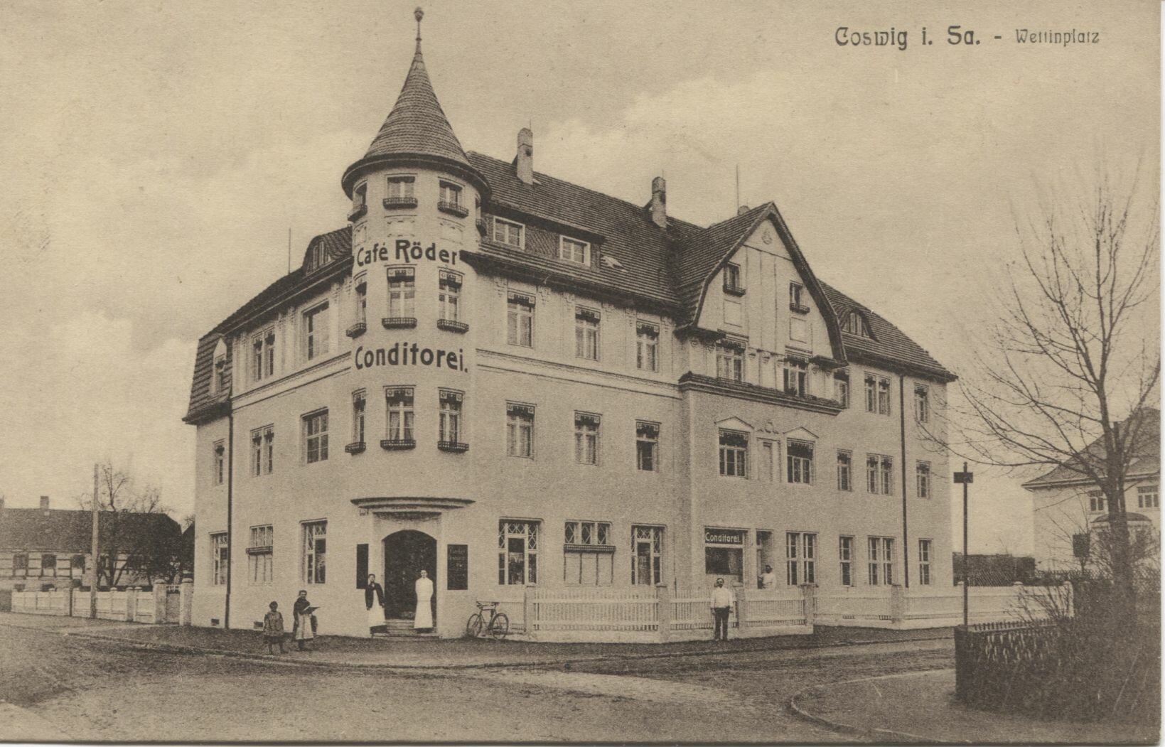 Postkarte: Coswig - Gaststätten - Cafe Röder (Cafe Saupe, Stadtcafe) (Karrasburg Museum Coswig CC BY-NC-SA)