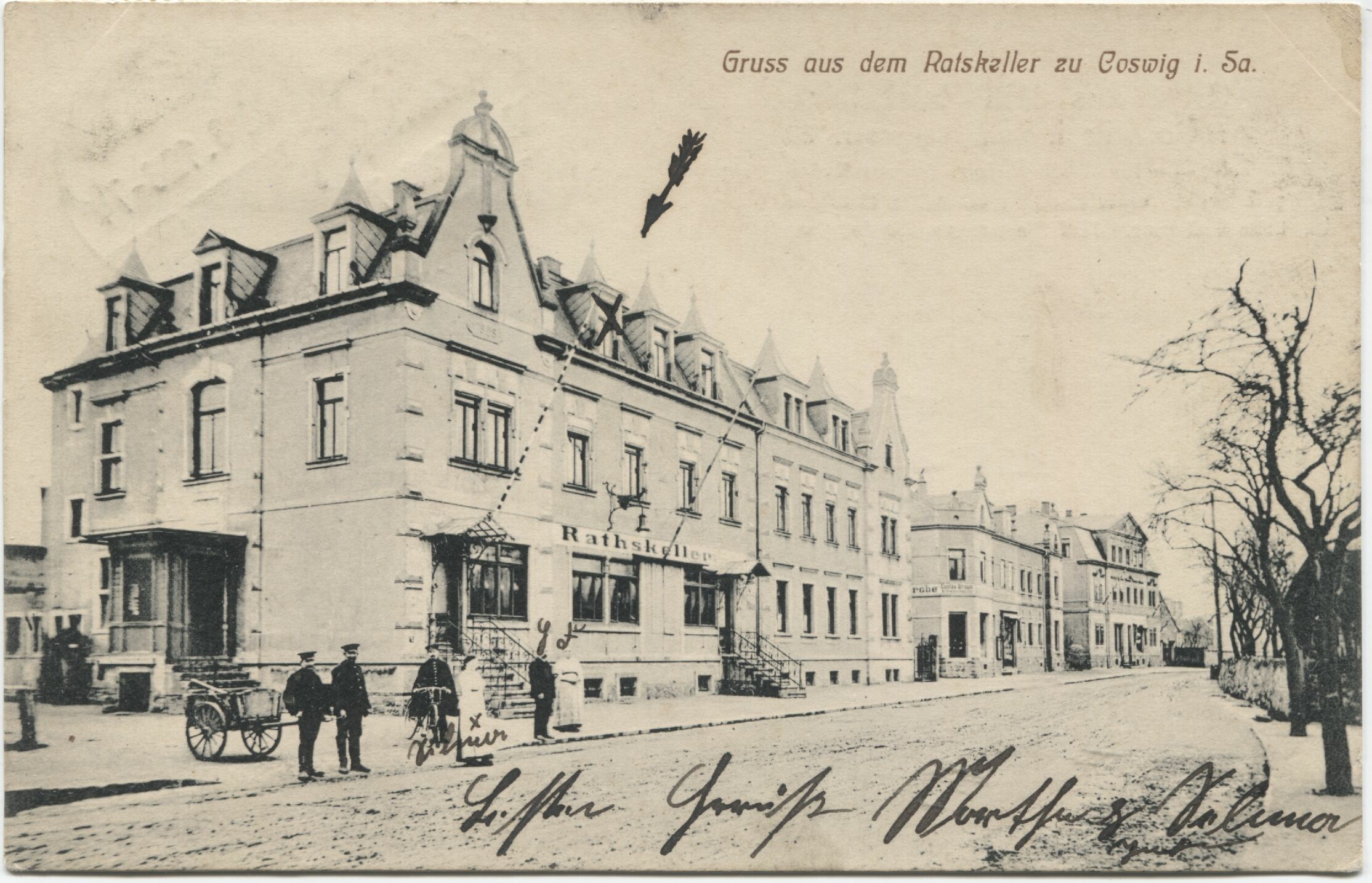 Postkarte: Coswig - Gaststätten - Ratskeller (Karrasburg Museum Coswig CC BY-NC-SA)