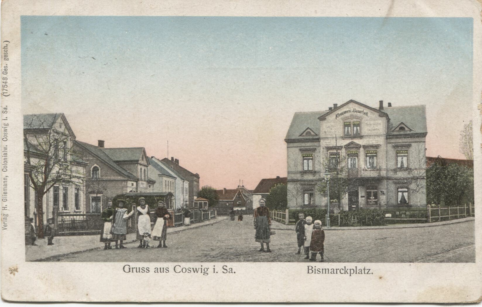 Postkarte: Coswig - Johannesstraße (Karrasburg Museum Coswig CC BY-NC-SA)