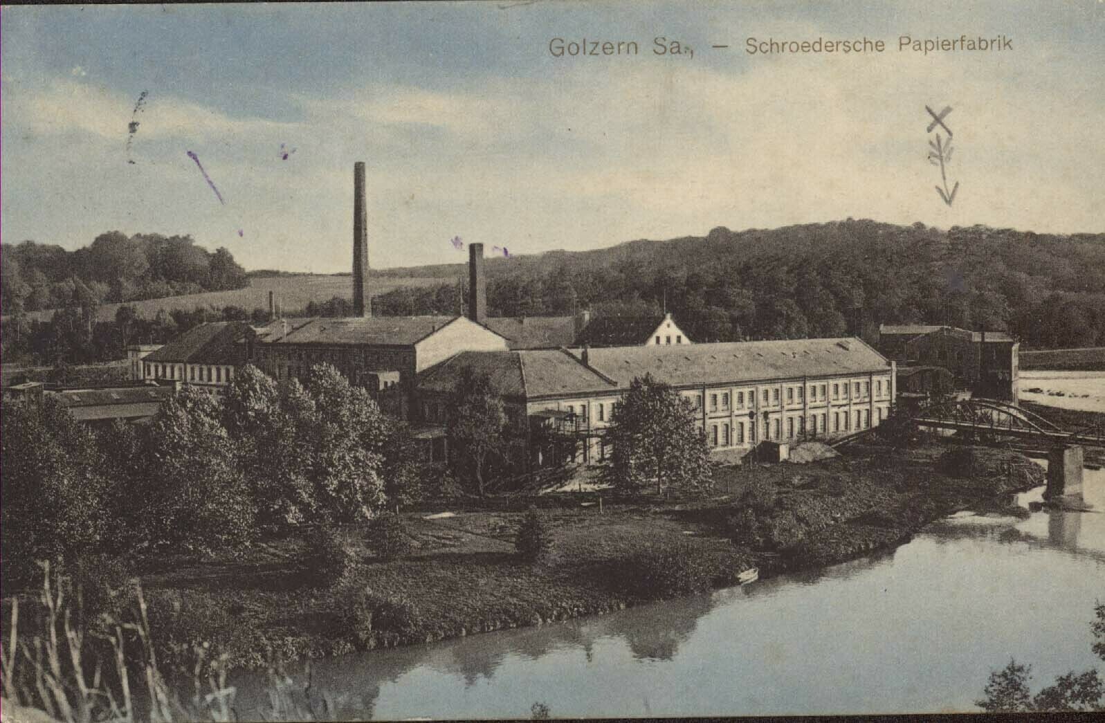 Schroedersche Papierfabrik in Golzern (Kreismuseum Grimma RR-F)