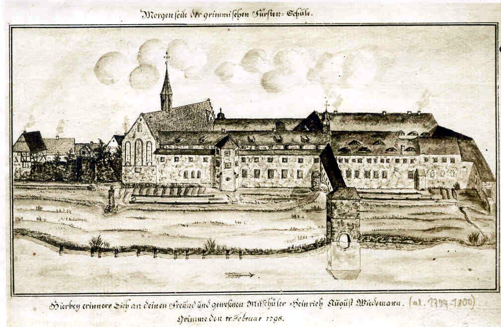 Zeichnung der Fürsten- und Landesschule Grimma (Kreismuseum Grimma RR-F)