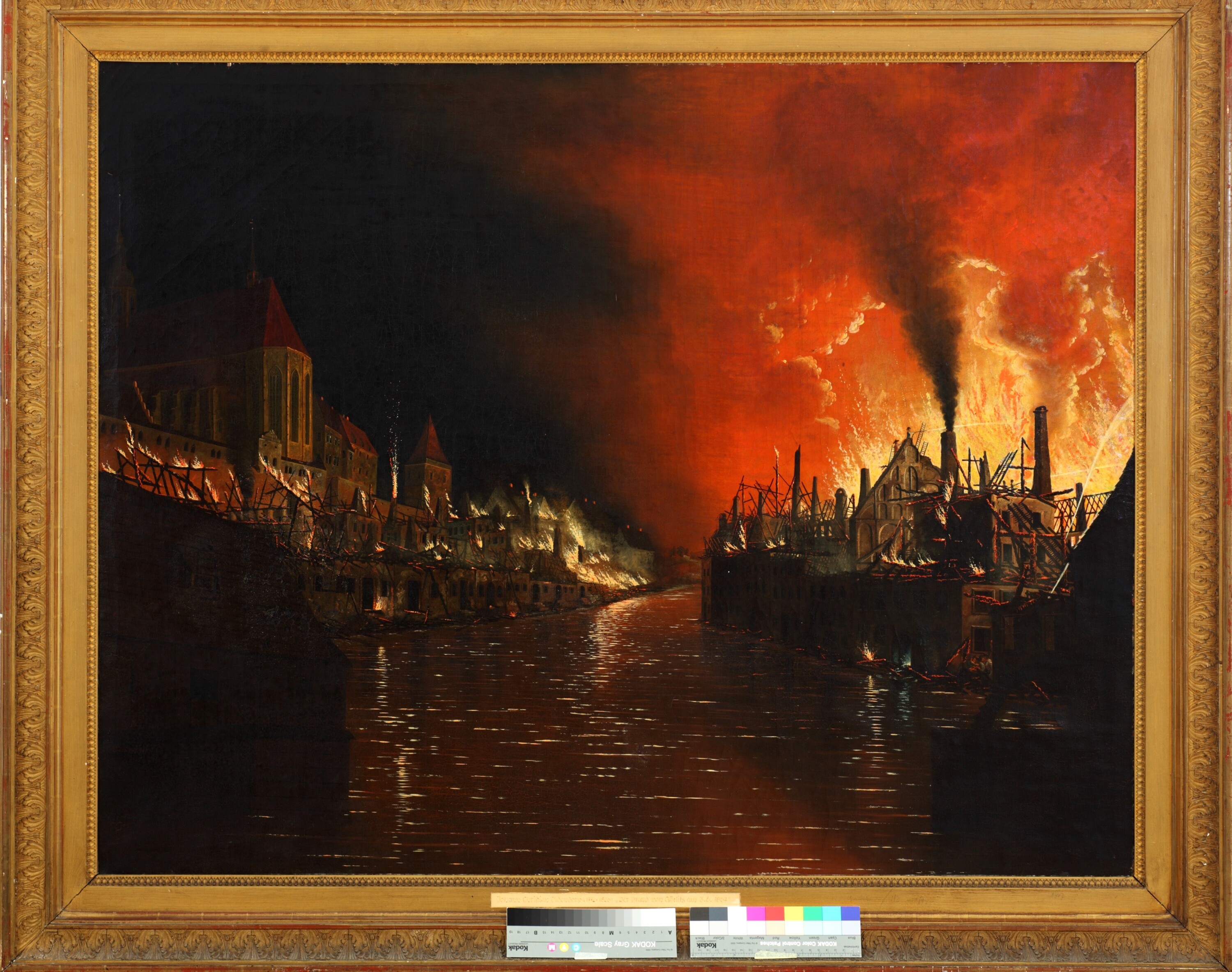 Gemälde: Brand der Görlitzer Neißevorstadt (Kulturhistorisches Museum Görlitz RR-F)