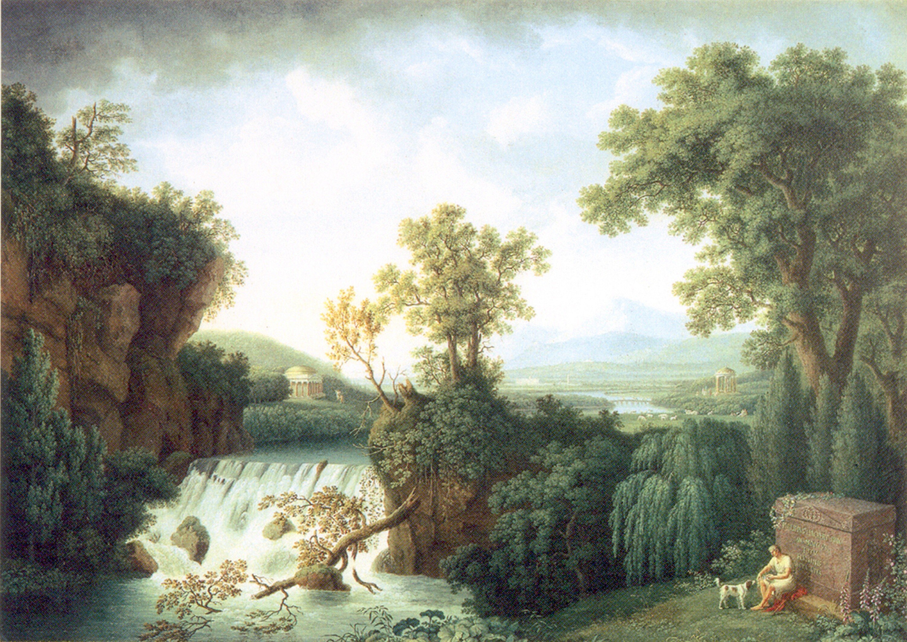 Gemälde: Ideale Landschaft "Ritu fluminis acta vita" (Kulturhistorisches Museum Görlitz CC BY-NC-SA)