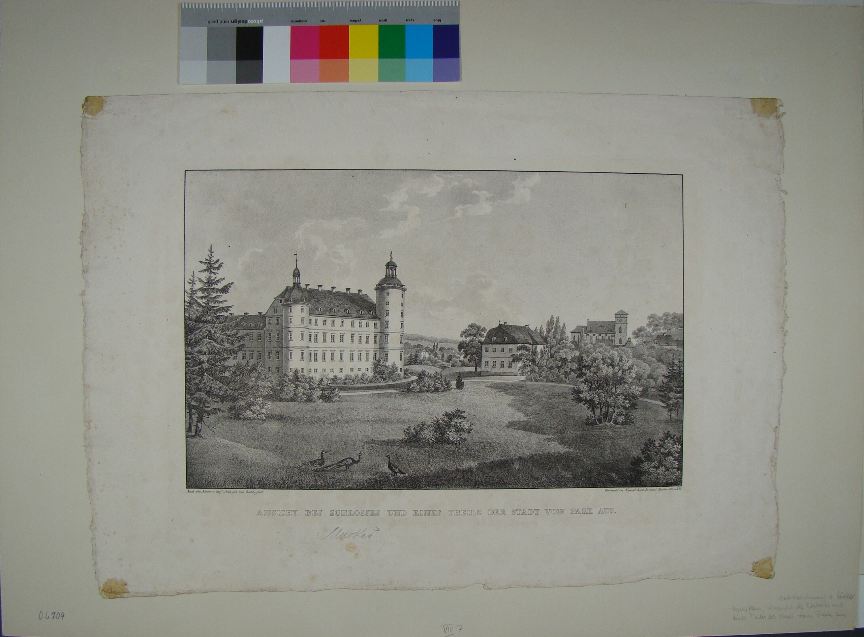 Grafik: Ansicht eines Schlosses (Kulturhistorisches Museum Görlitz CC BY-NC-SA)