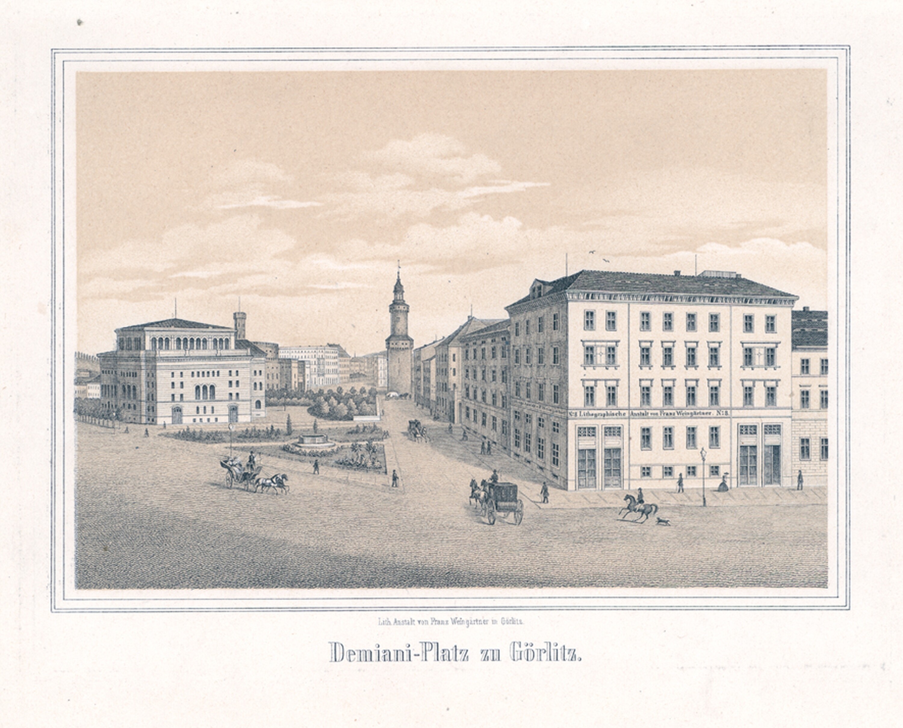 Grafik: "Demiani-Platz zu Görlitz" (Kulturhistorisches Museum Görlitz CC BY-NC-SA)