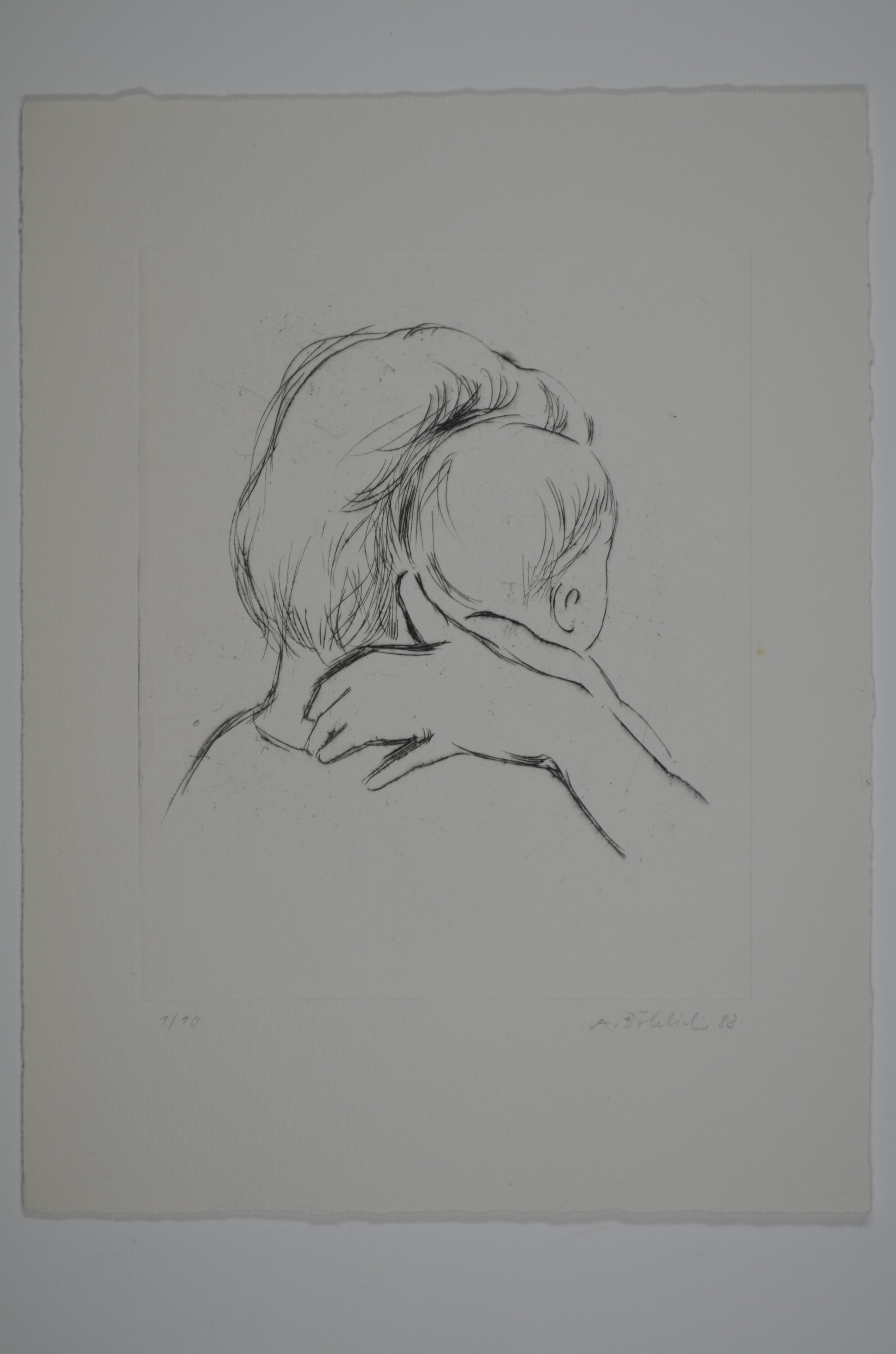 Grafik: Frau mit Kind auf dem Arm (Kulturhistorisches Museum Görlitz CC BY-NC-SA)