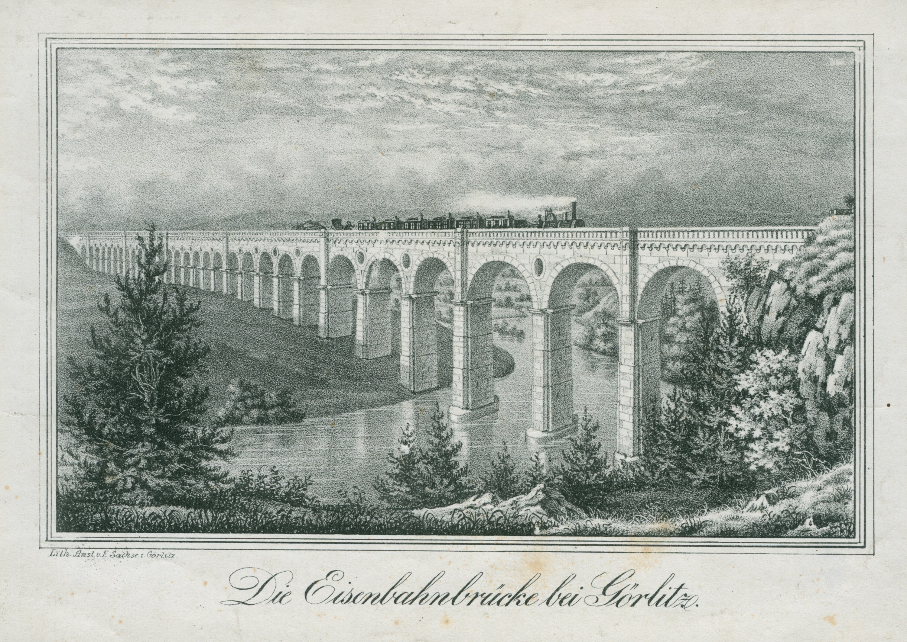 Grafik: Görlitz - Viadukt (Kulturhistorisches Museum Görlitz CC BY-NC-SA)