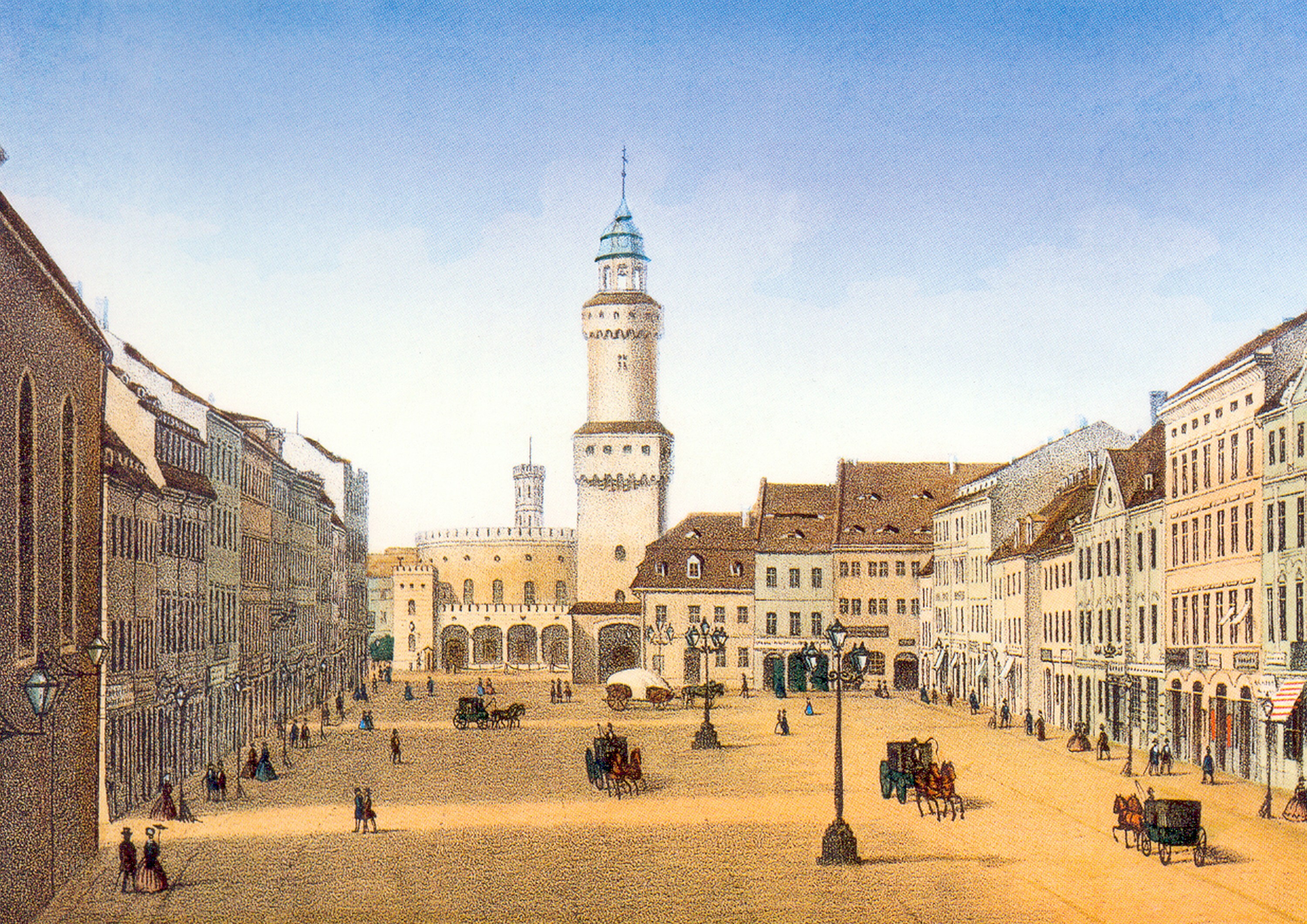 Grafik: Görlitz Obermarkt (Kulturhistorisches Museum Görlitz CC BY-NC-SA)