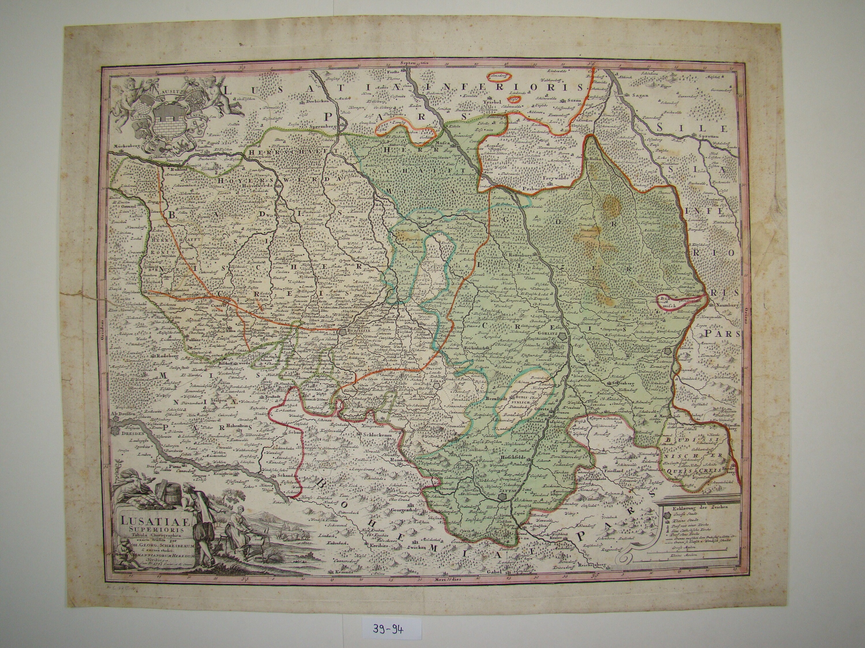 Grafik: Landkarte der Oberlausitz (Kulturhistorisches Museum Görlitz CC BY-NC-SA)