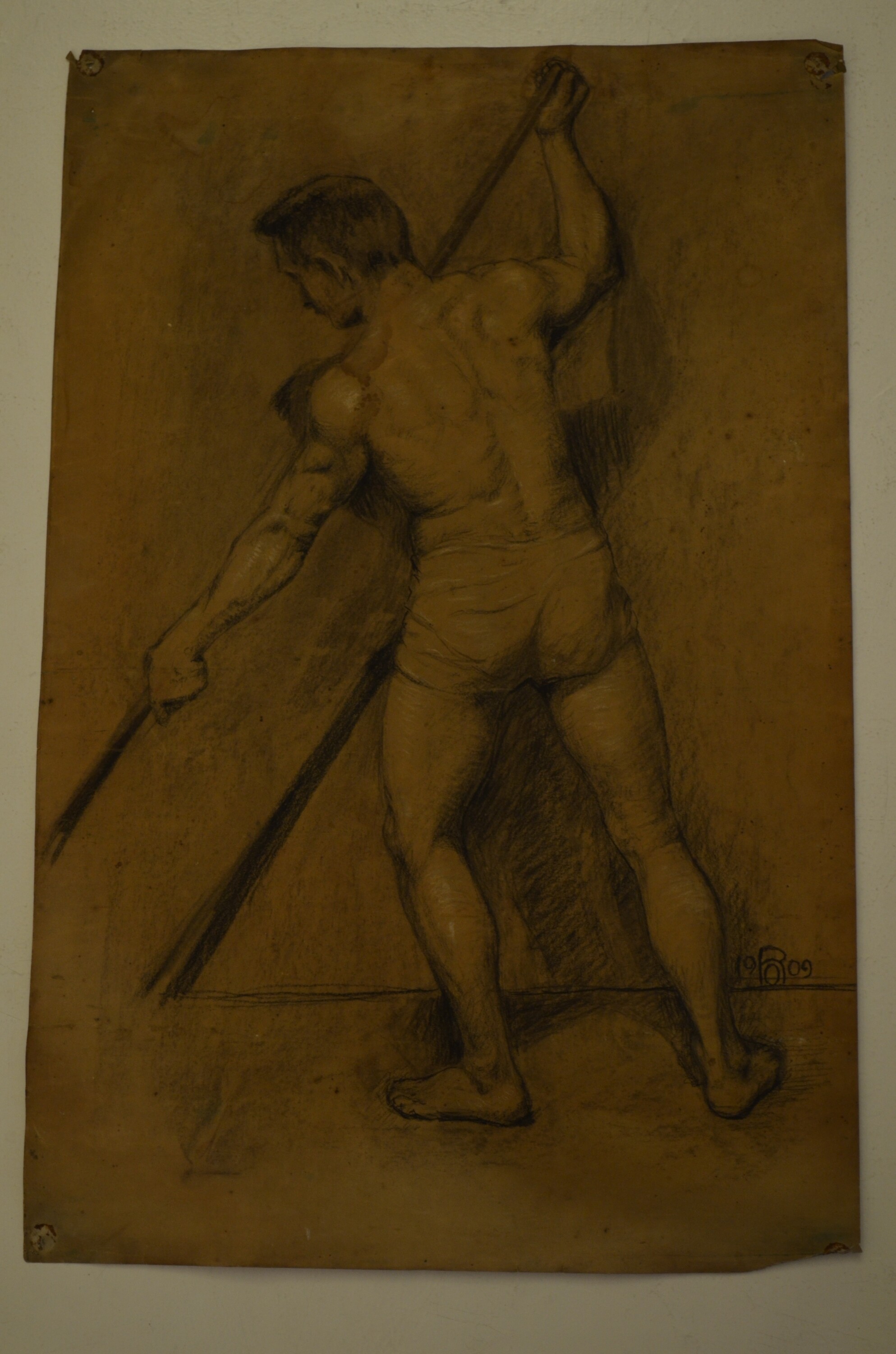 Grafik: männliche Körperstudie (Kulturhistorisches Museum Görlitz CC BY-NC-SA)