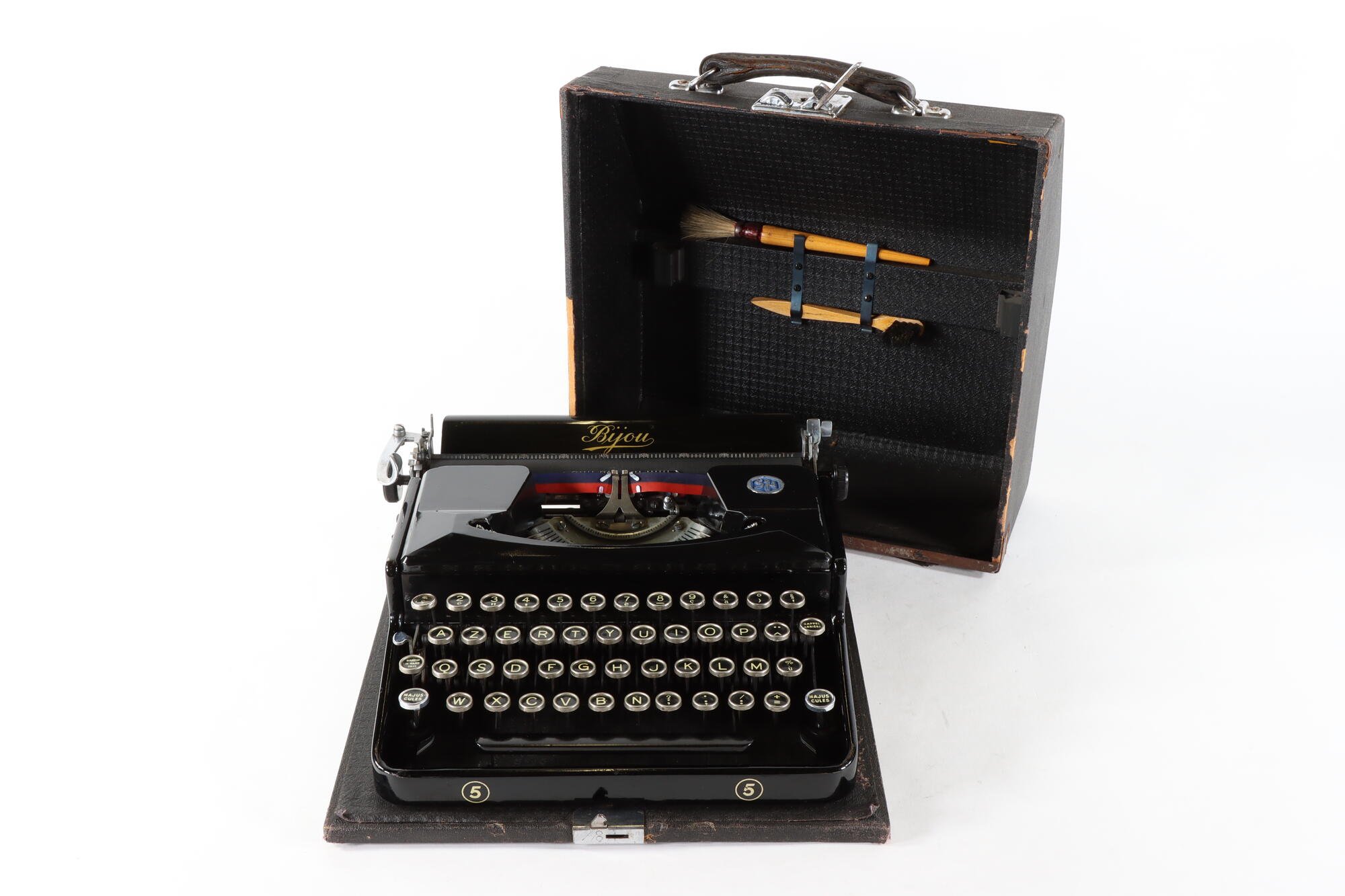 Schreibmaschine, Koffer geöffnet (Industriemuseum Chemnitz; Fotografin: Marion Kaiser CC BY-NC-SA)
