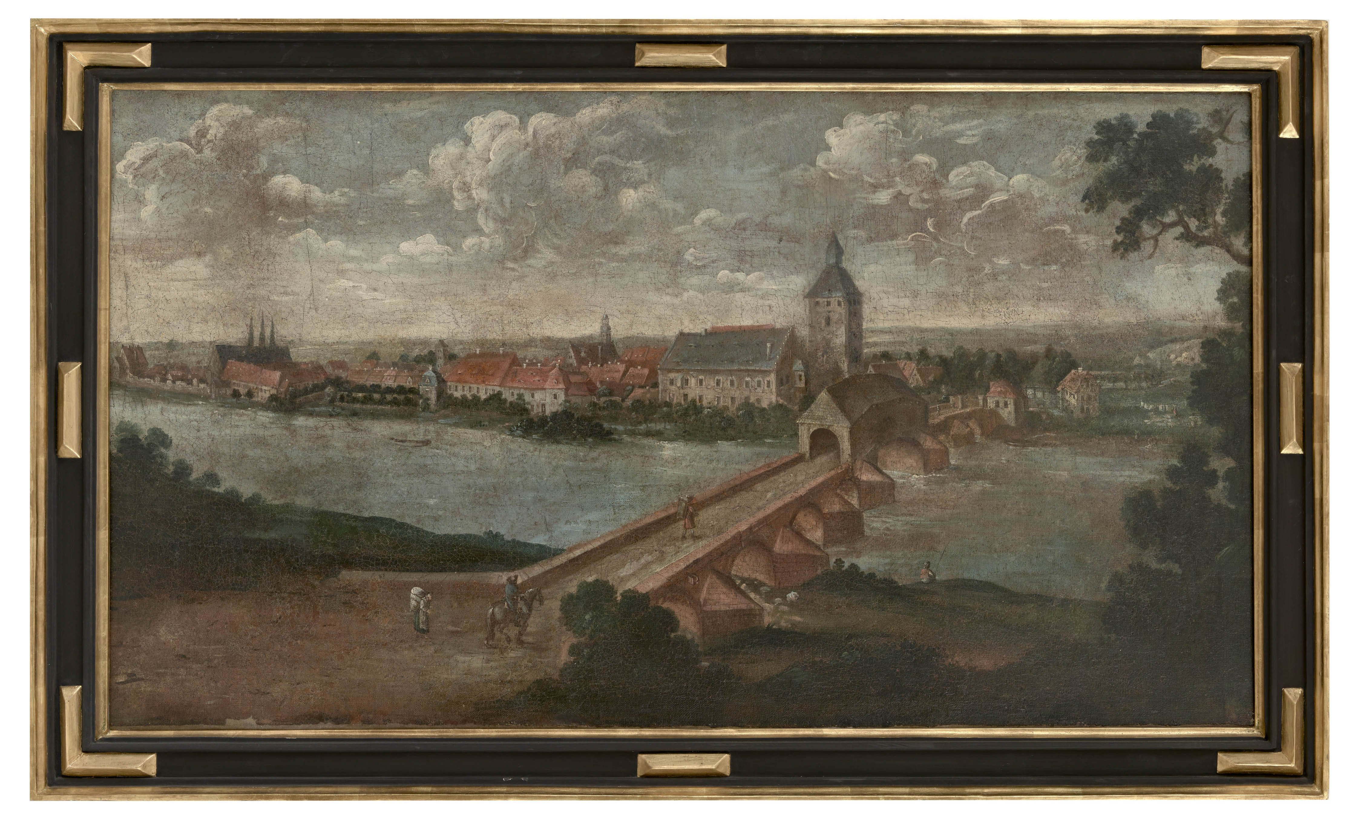 Ölbild: Stadtansicht von Grimma (Kreismuseum Grimma RR-F)
