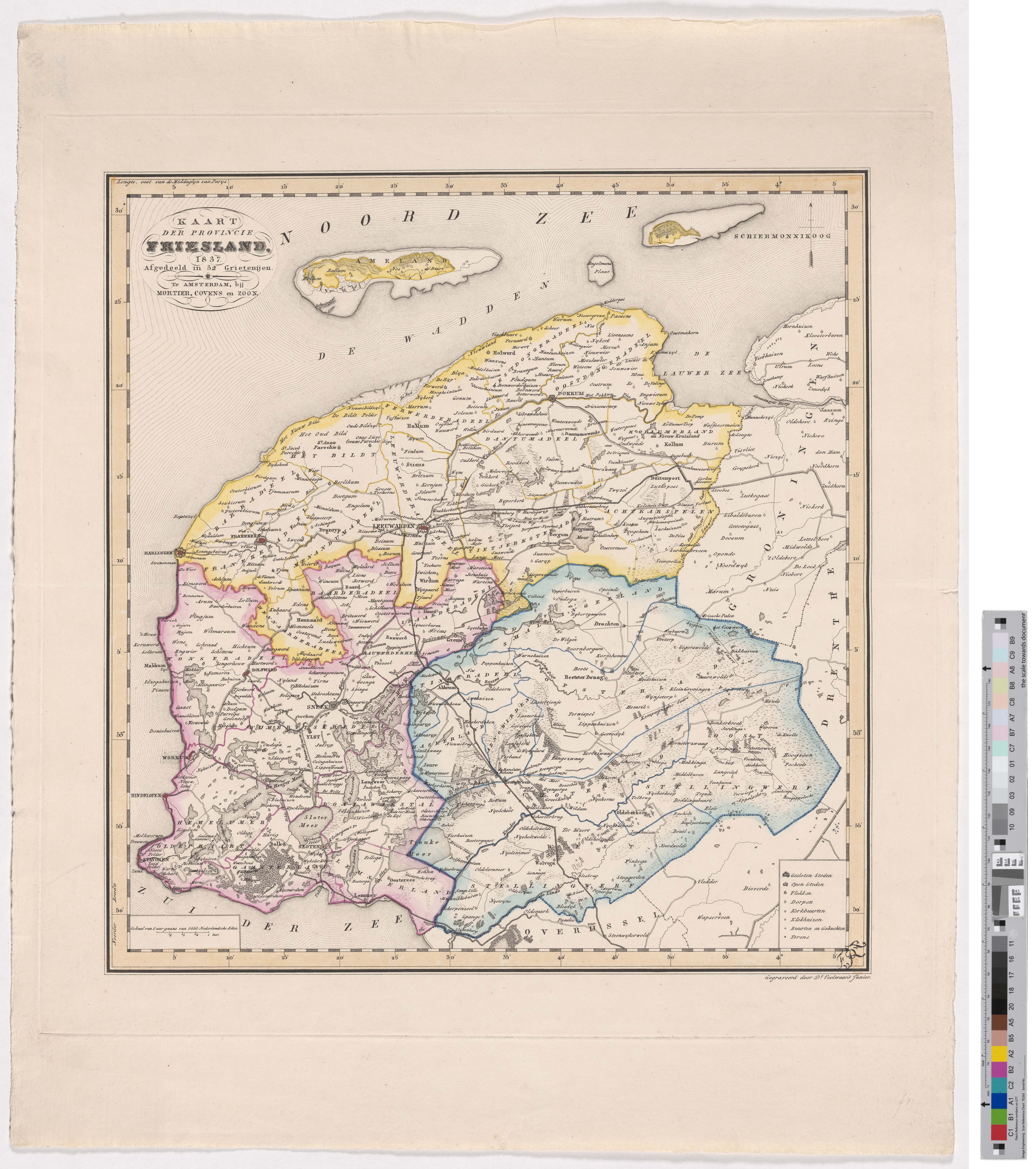 Landkarte "Kaart der Provincie Friesland" (Kreismuseum Grimma RR-F)