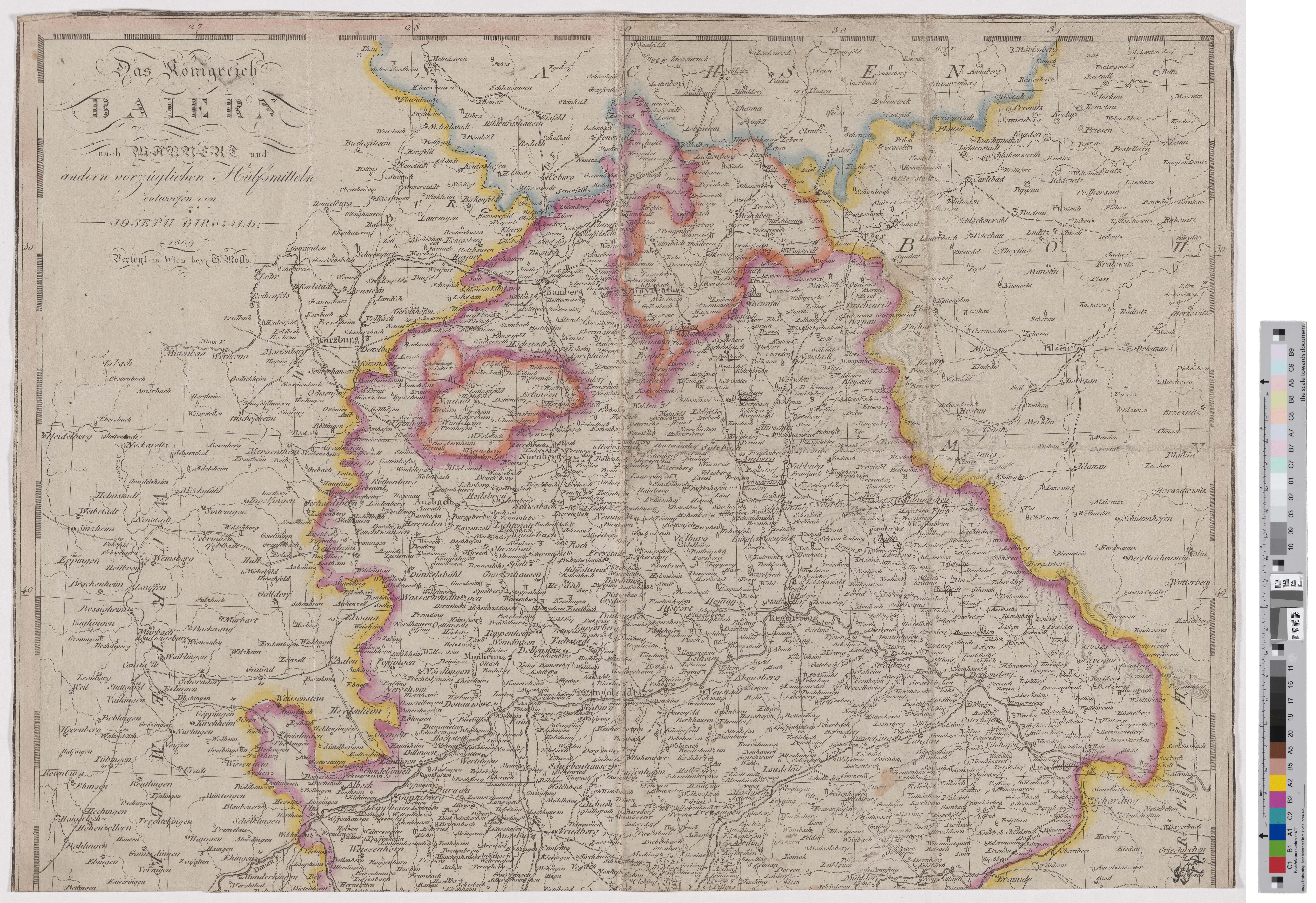 Landkarte "Königreich Bayern" (Kreismuseum Grimma RR-F)
