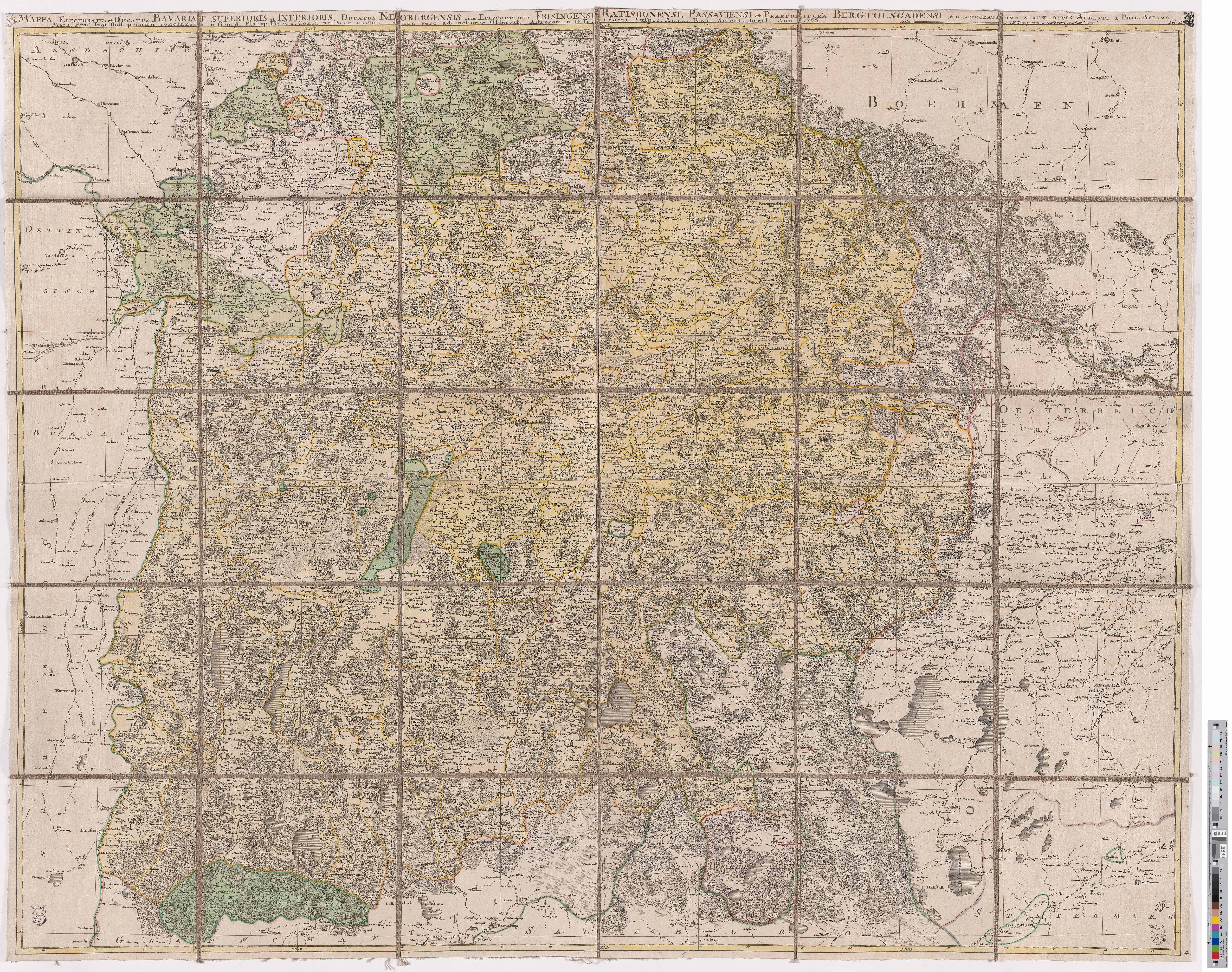 Landkarte "Mappa Electoratus et Ducatus Bavariae superioris et Inferioris" (Kreismuseum Grimma RR-F)