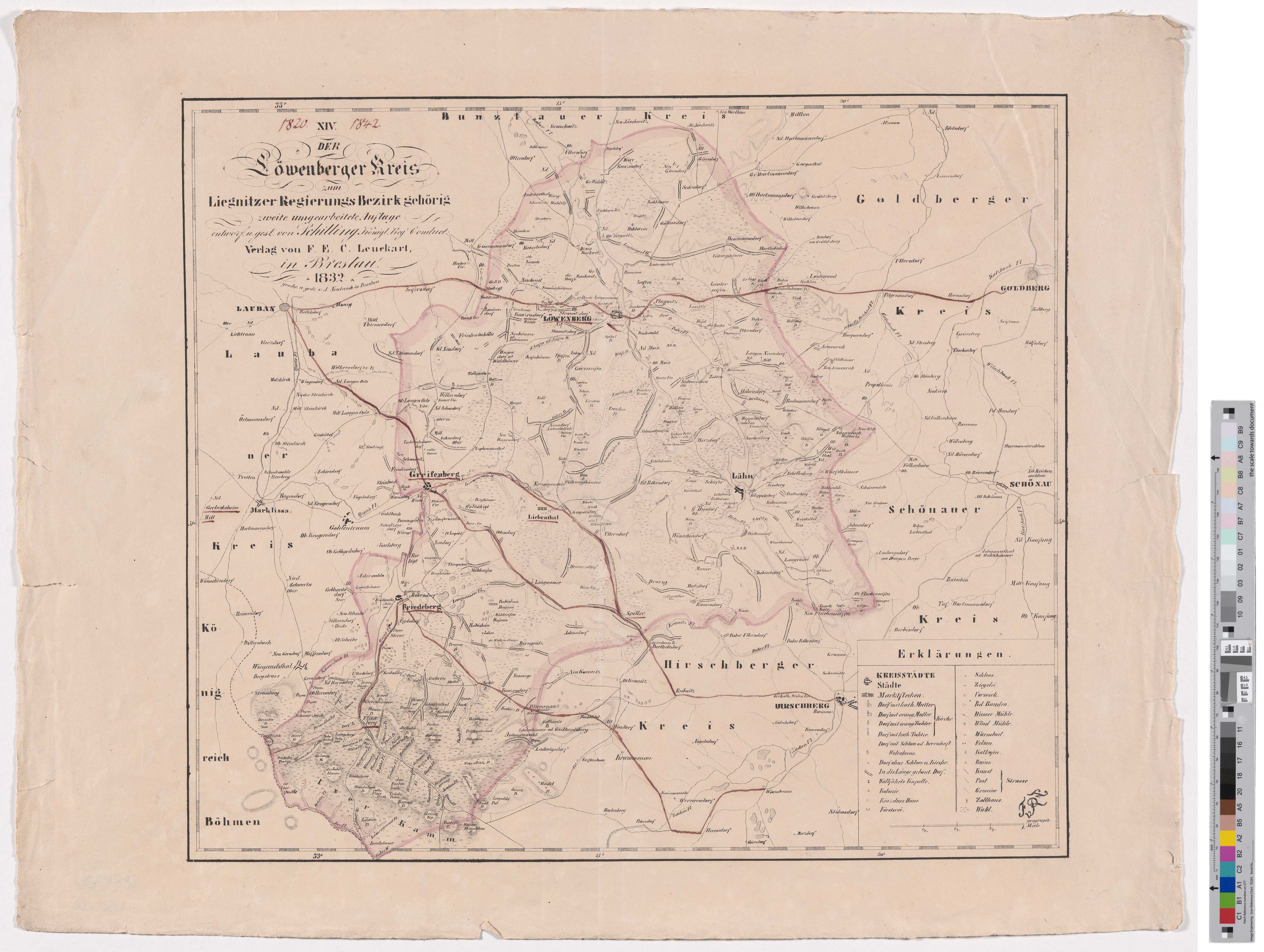 Landkarte „XVI. Der Löwenberger Kreis“ (Kreismuseum Grimma RR-F)