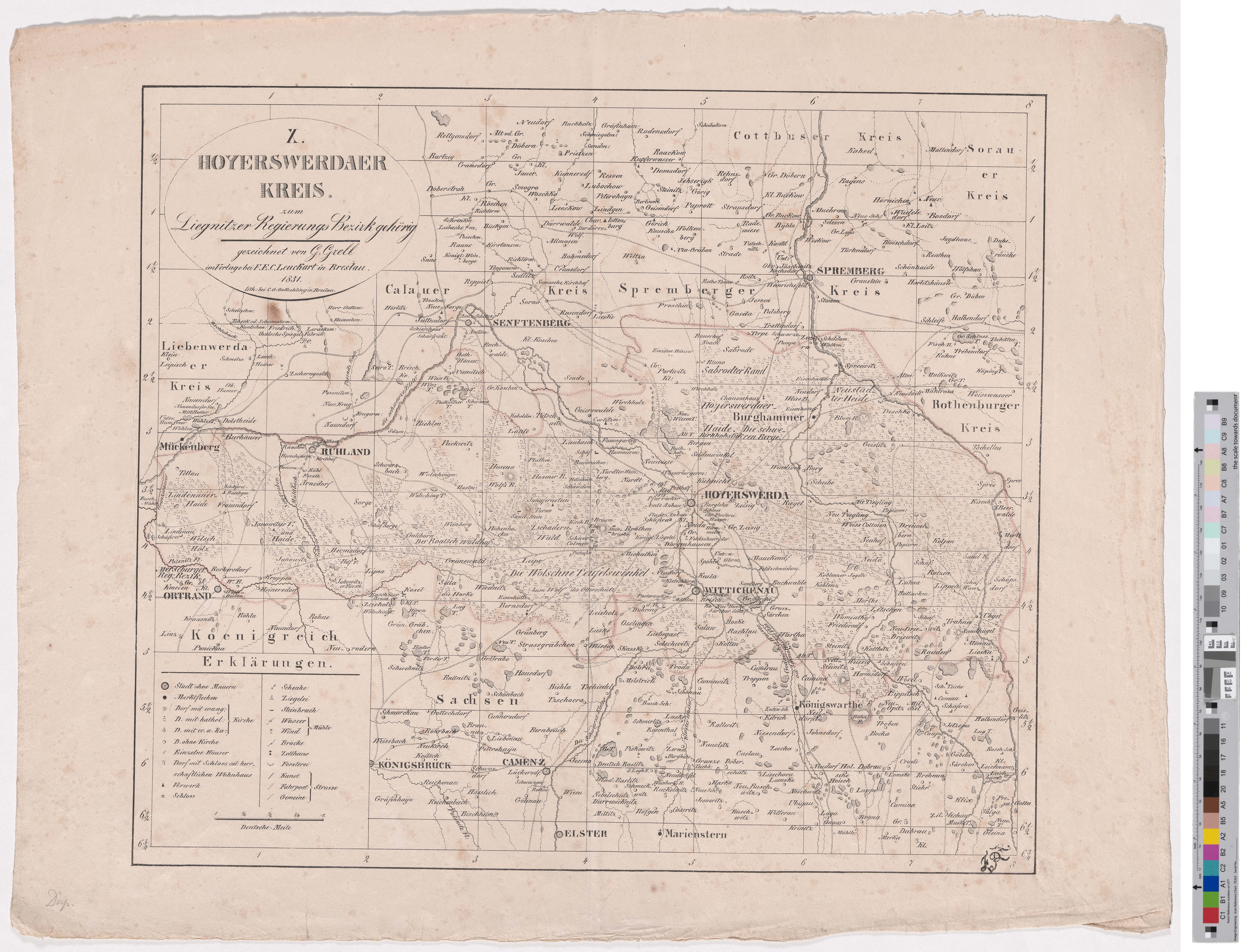 Landkarte „X. Hoyerswerdaer Kreis.“ (Kreismuseum Grimma RR-F)