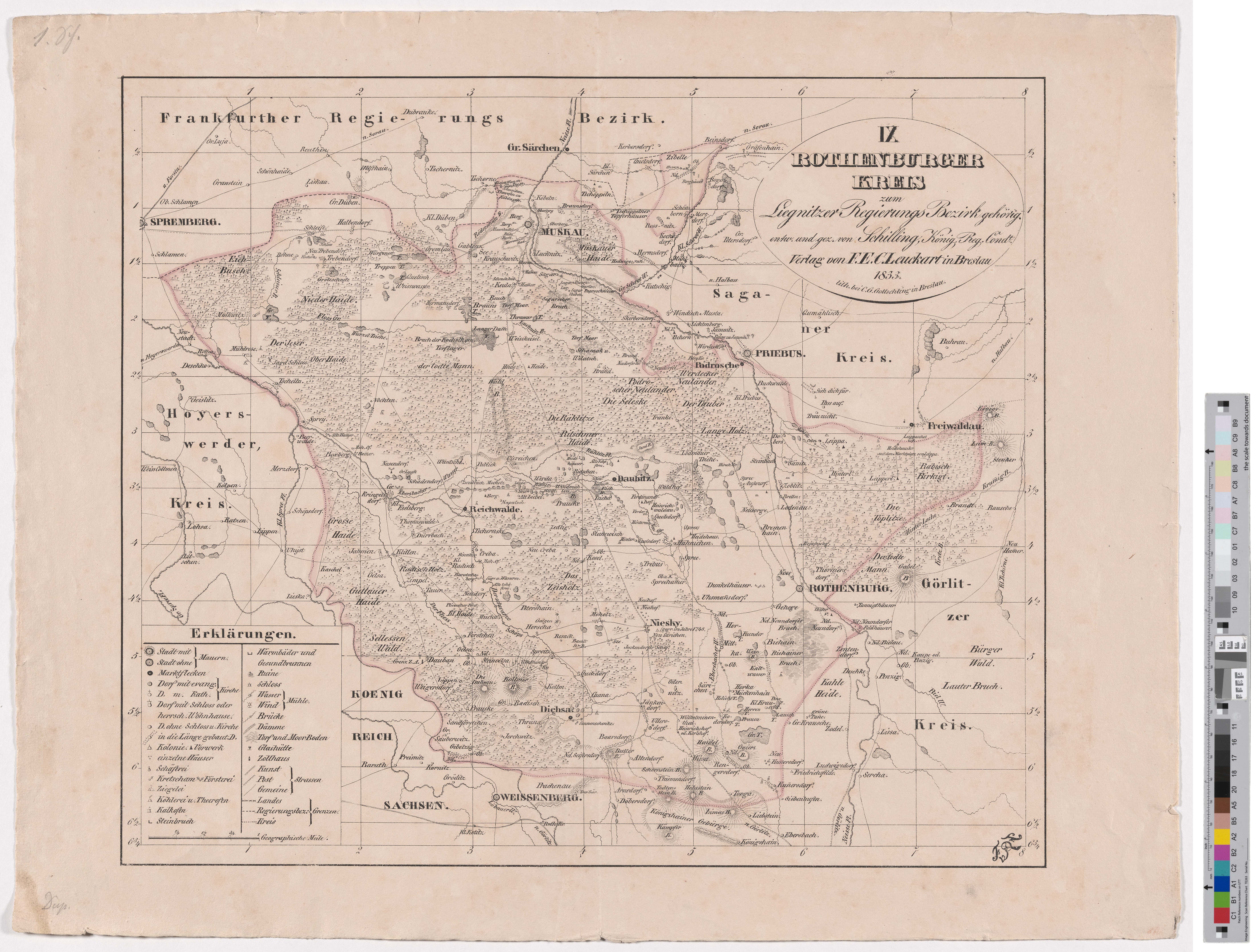 Landkarte „IX. Rothenburger Kreis.“ (Kreismuseum Grimma RR-F)