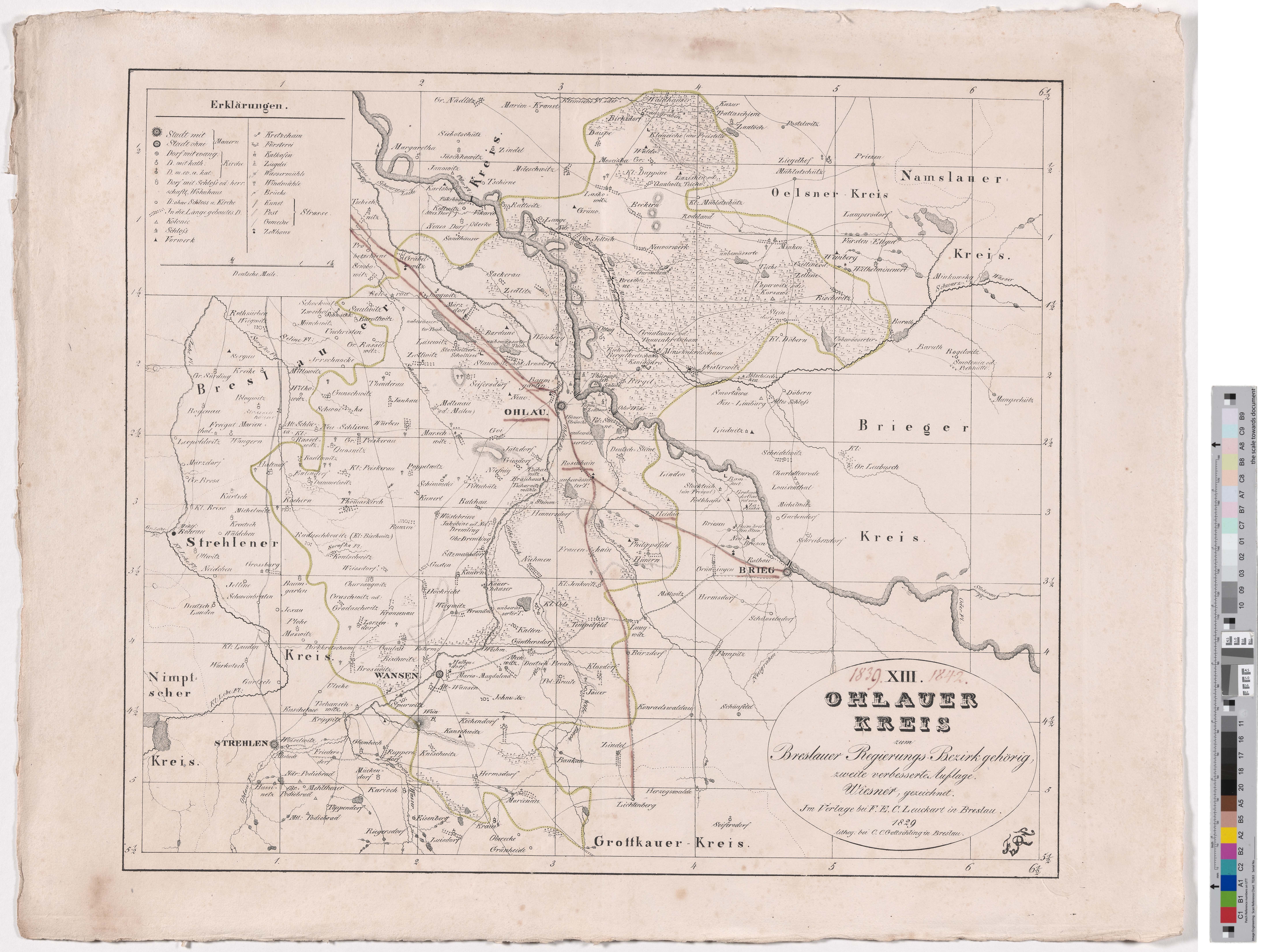 Landkarte „XIII. Ohlauer Kreis“ (Kreismuseum Grimma RR-F)