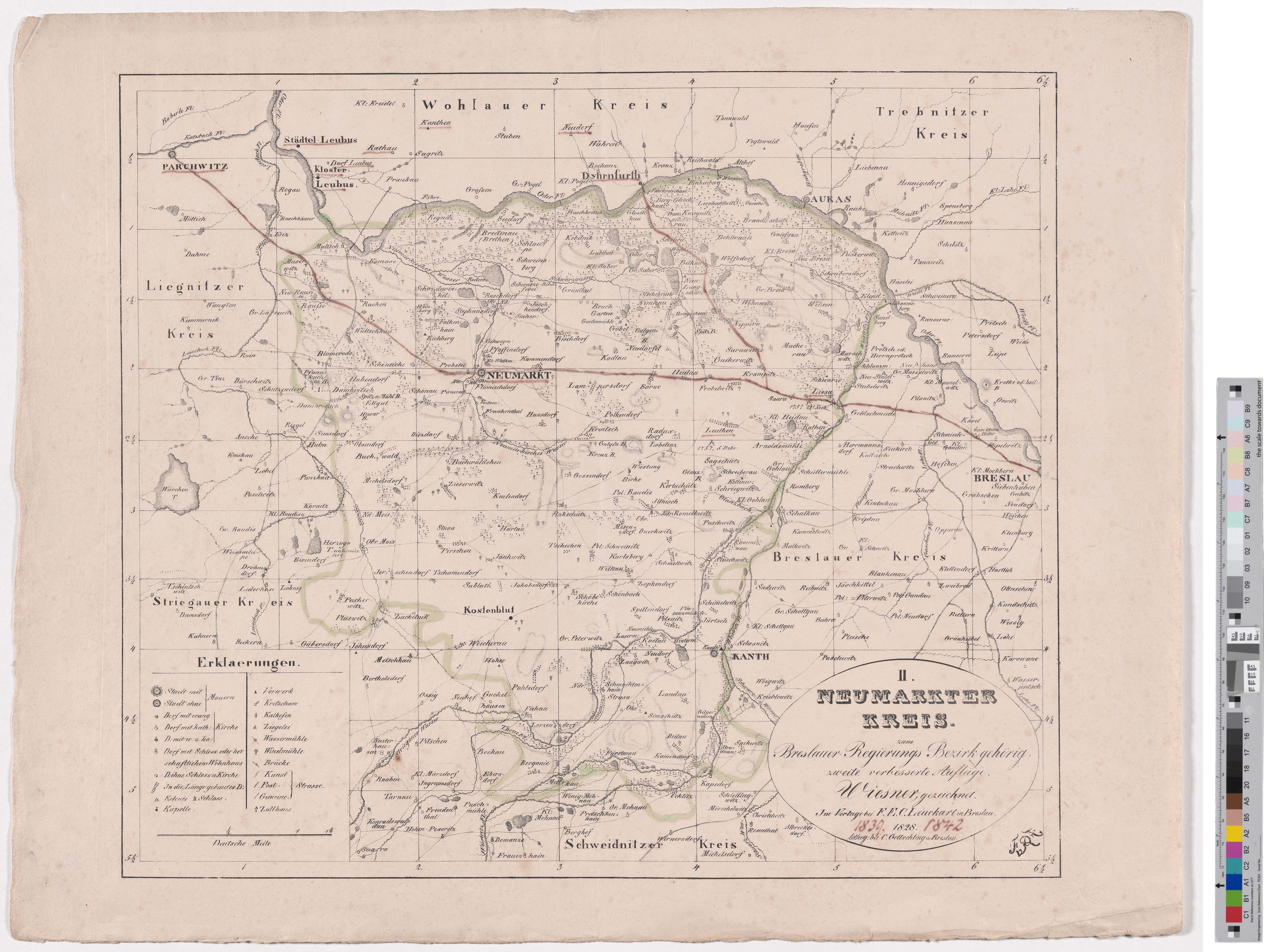 Landkarte „II. Neumarker Kreis“ (Kreismuseum Grimma RR-F)