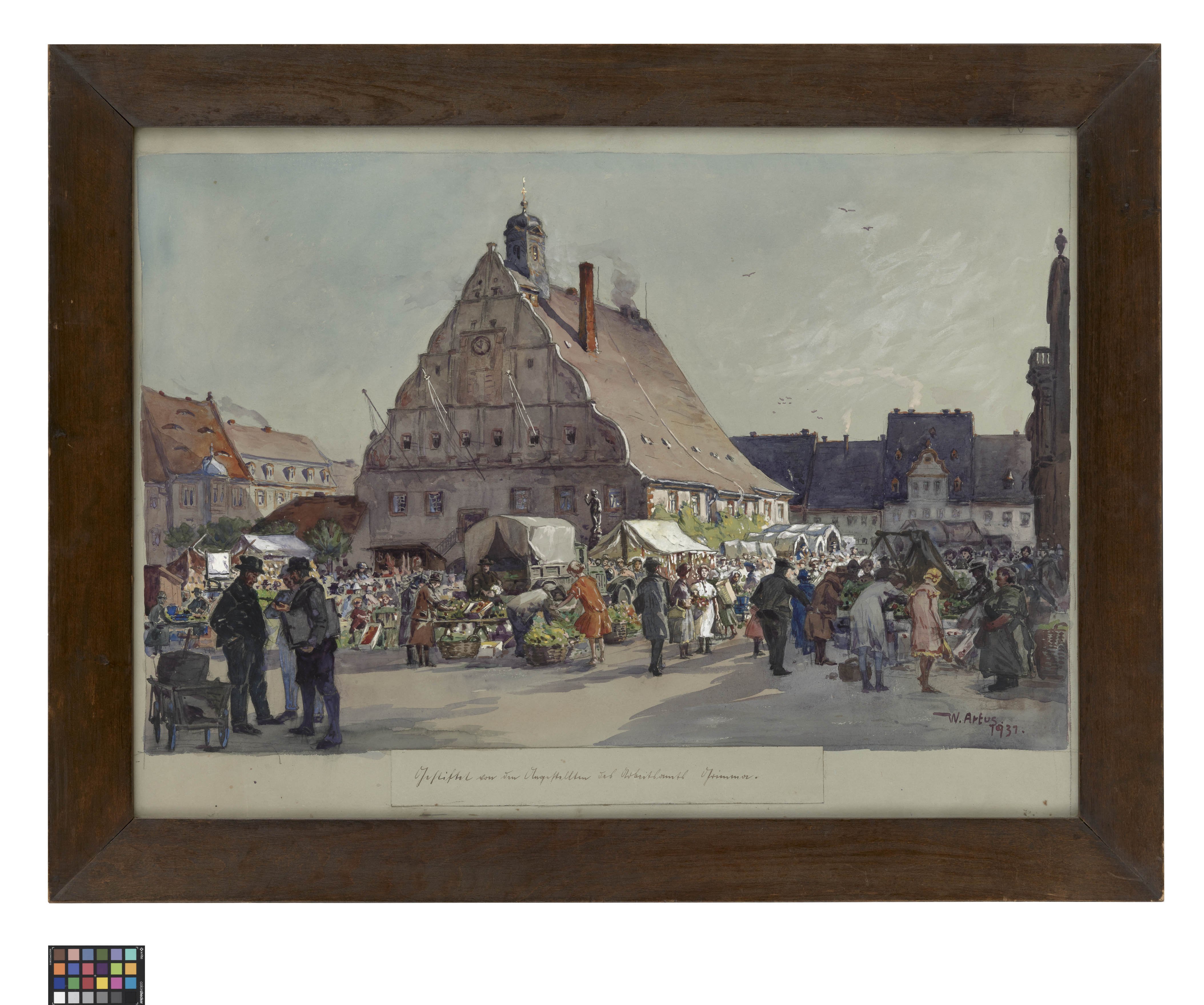 Bild: Jahrmarkt vor dem Rathaus Grimma (Kreismuseum Grimma RR-F)
