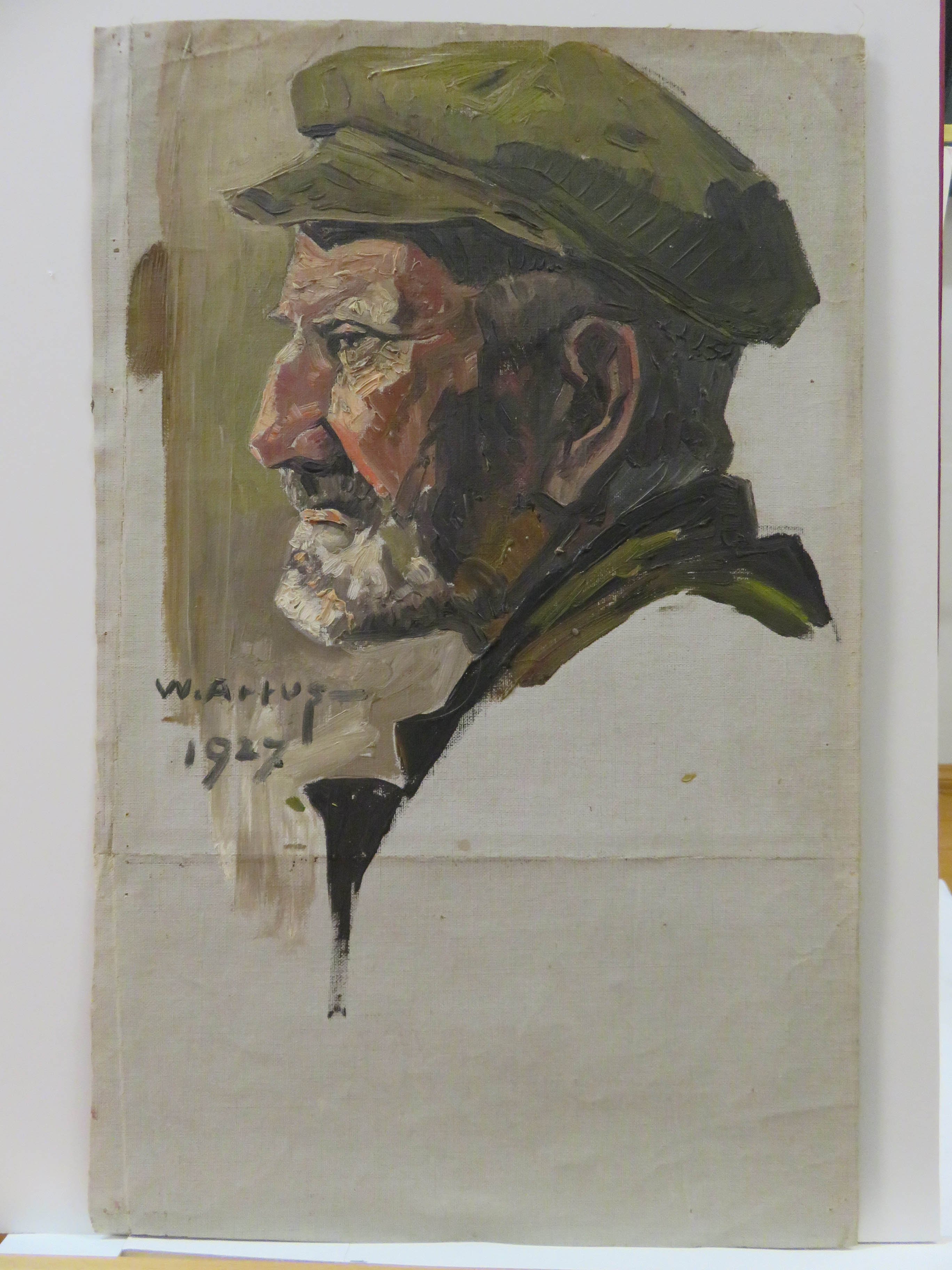 Ölbild: Porträtstudie eines bärtigen Mannes (Kreismuseum Grimma RR-F)