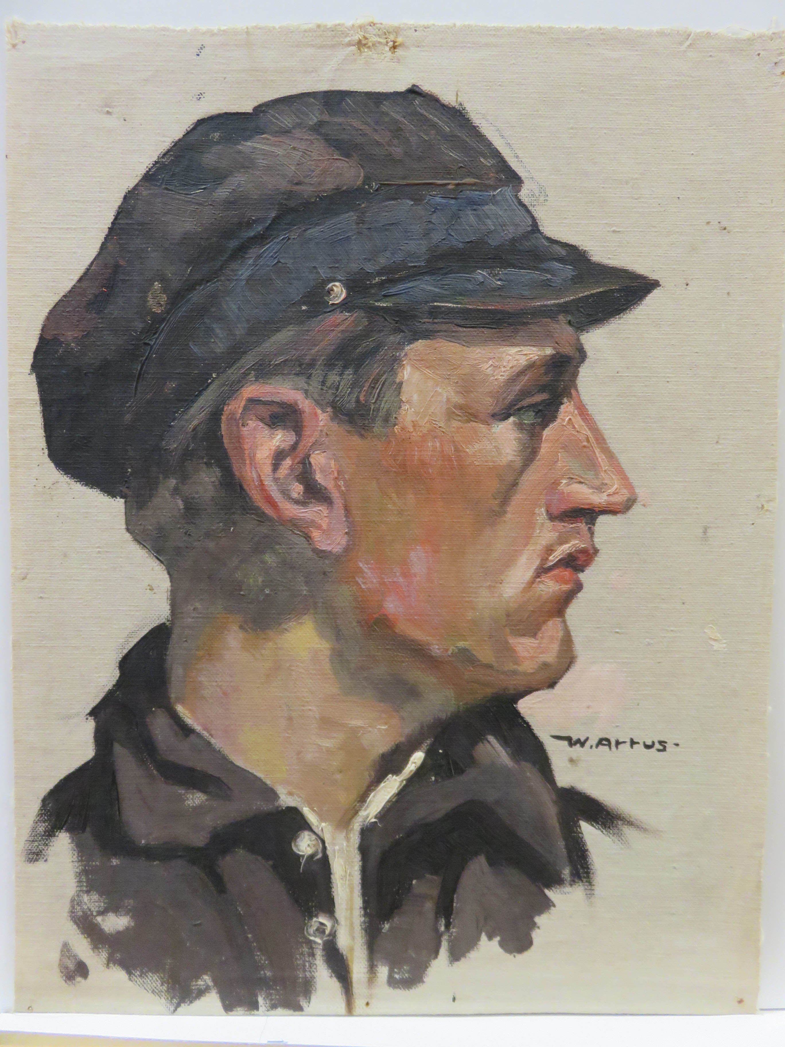 Ölbild: Junger Mann im Profil (Kreismuseum Grimma RR-F)