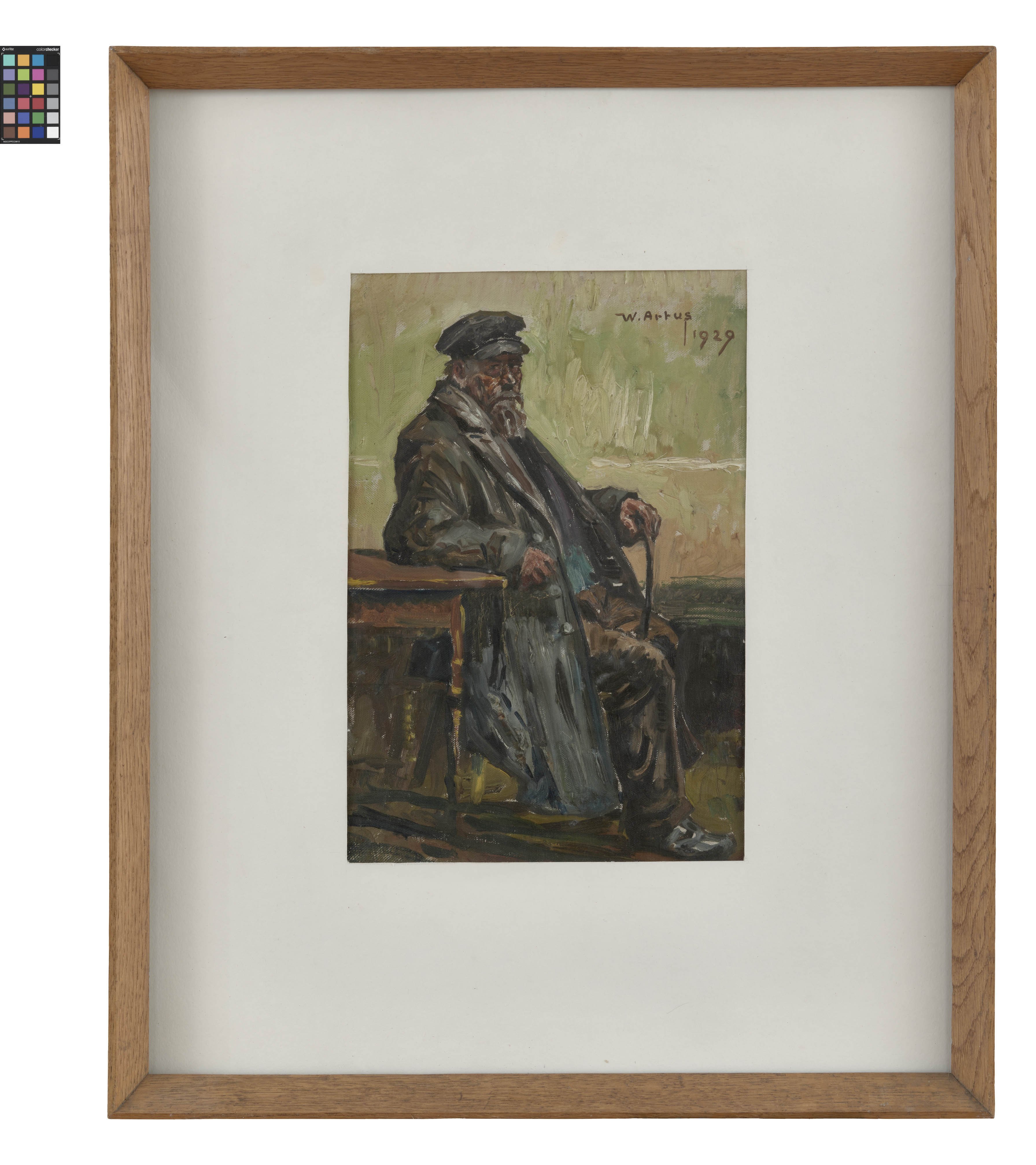 Ölbild: Porträt eines sitzenden alten Mannes (Kreismuseum Grimma RR-F)