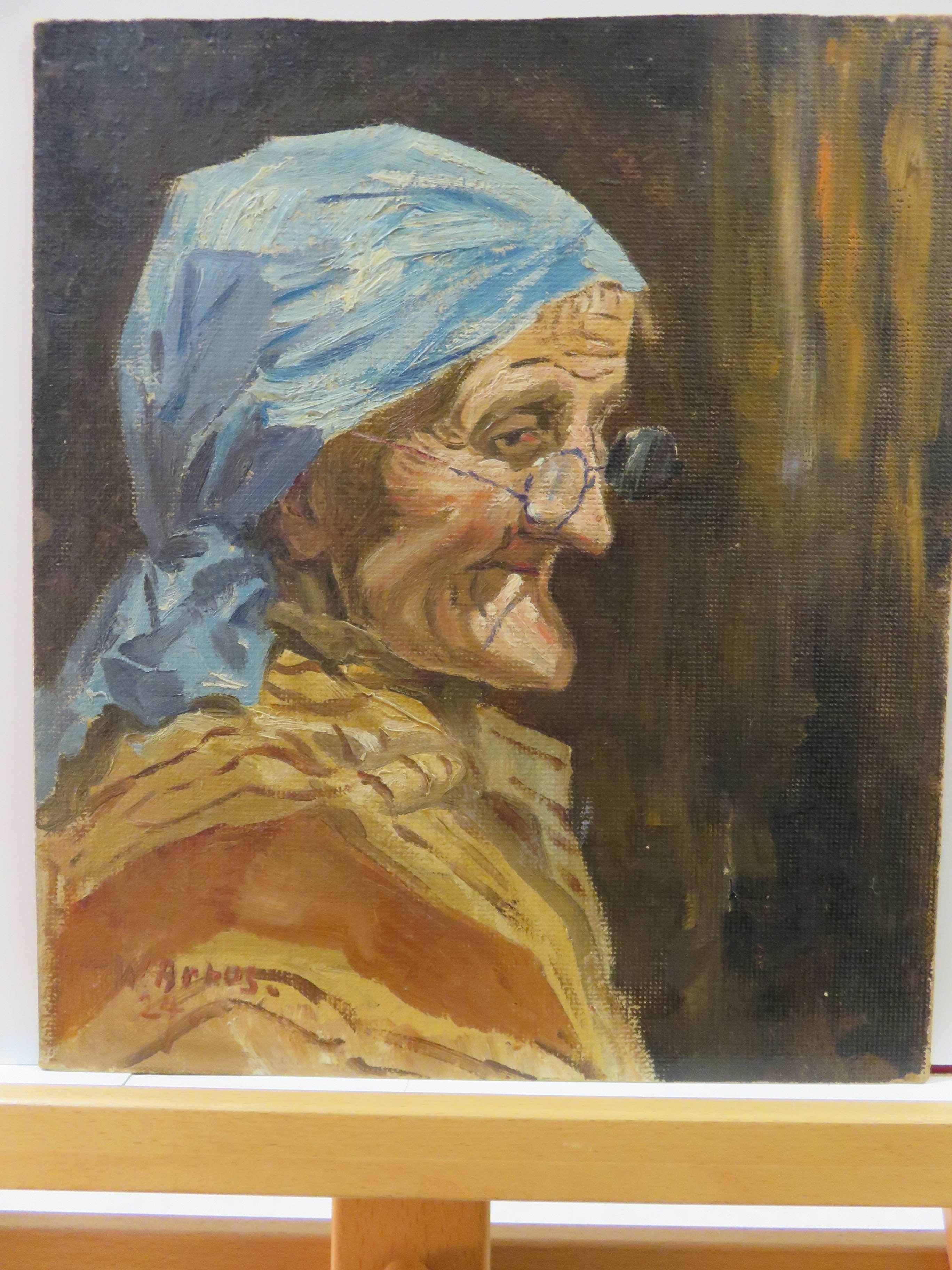 Ölbild: Porträtstudie einer Holzleserin (Kreismuseum Grimma RR-F)