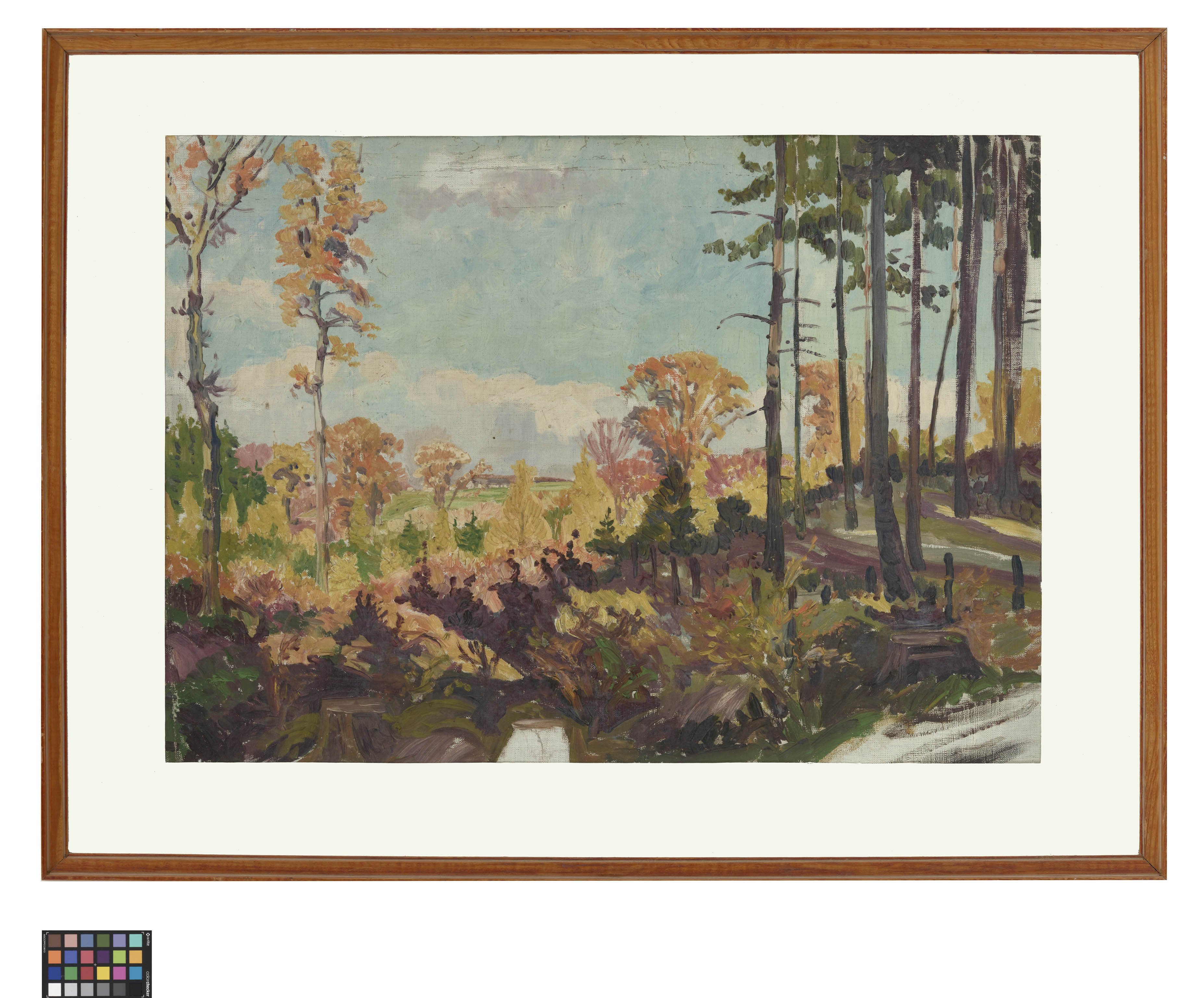 Ölbild: Herbstwald (Kreismuseum Grimma RR-F)