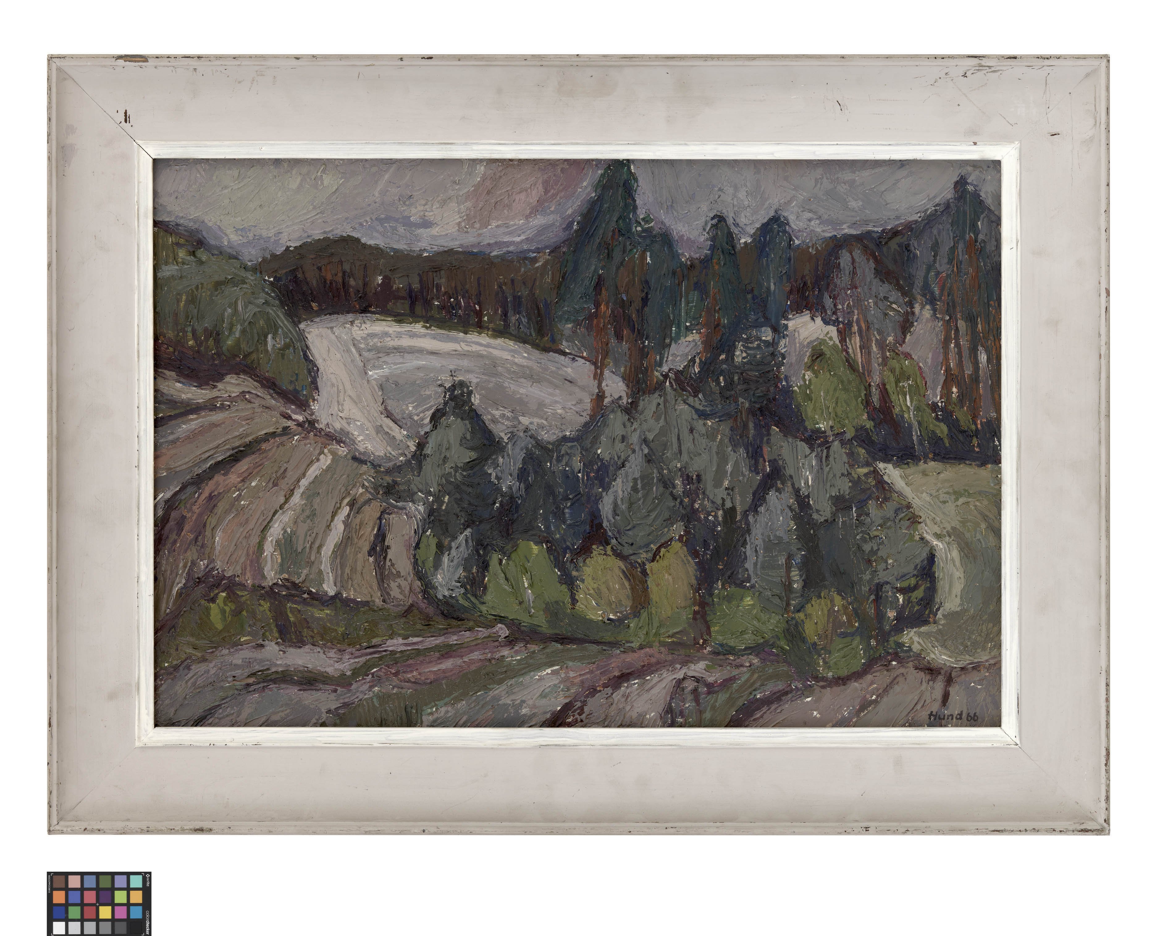 Ölbild: Märkische Landschaft mit Laub- und Nadelbaumbestand (Kreismuseum Grimma RR-F)
