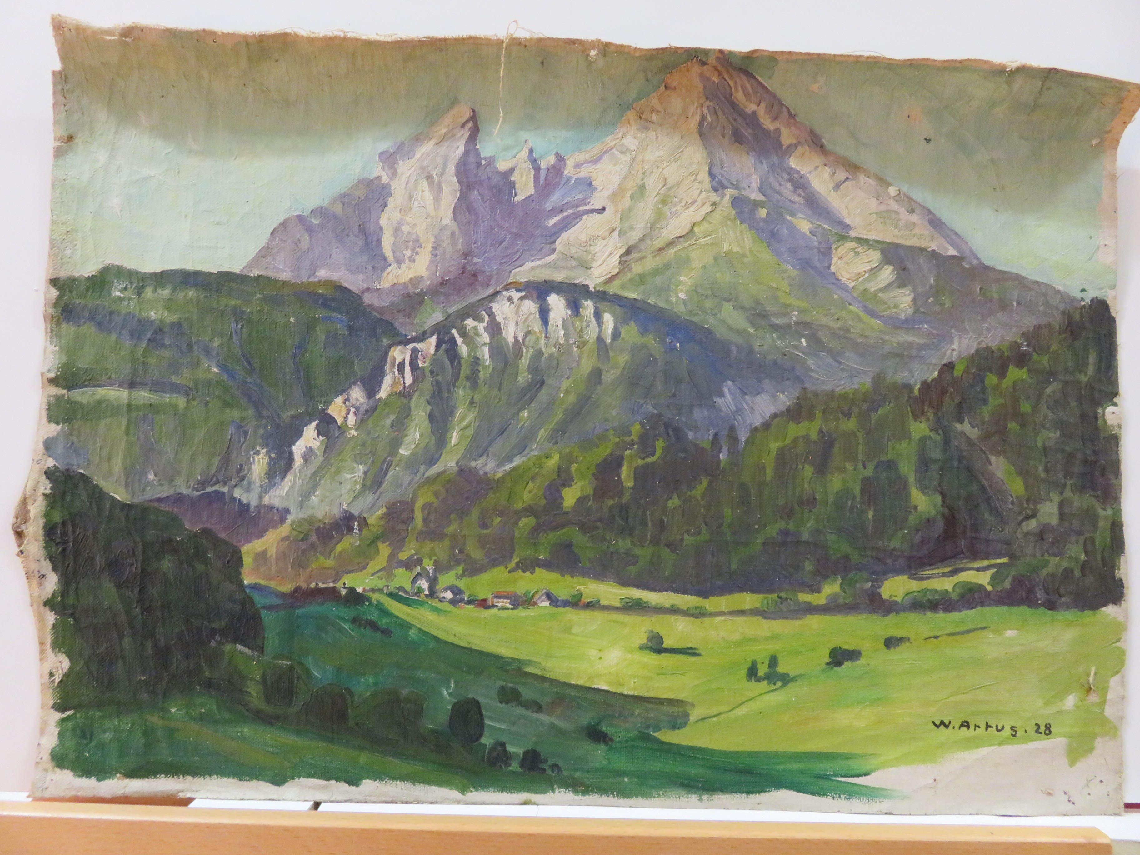 Ölbild: Watzmann (Kreismuseum Grimma RR-F)