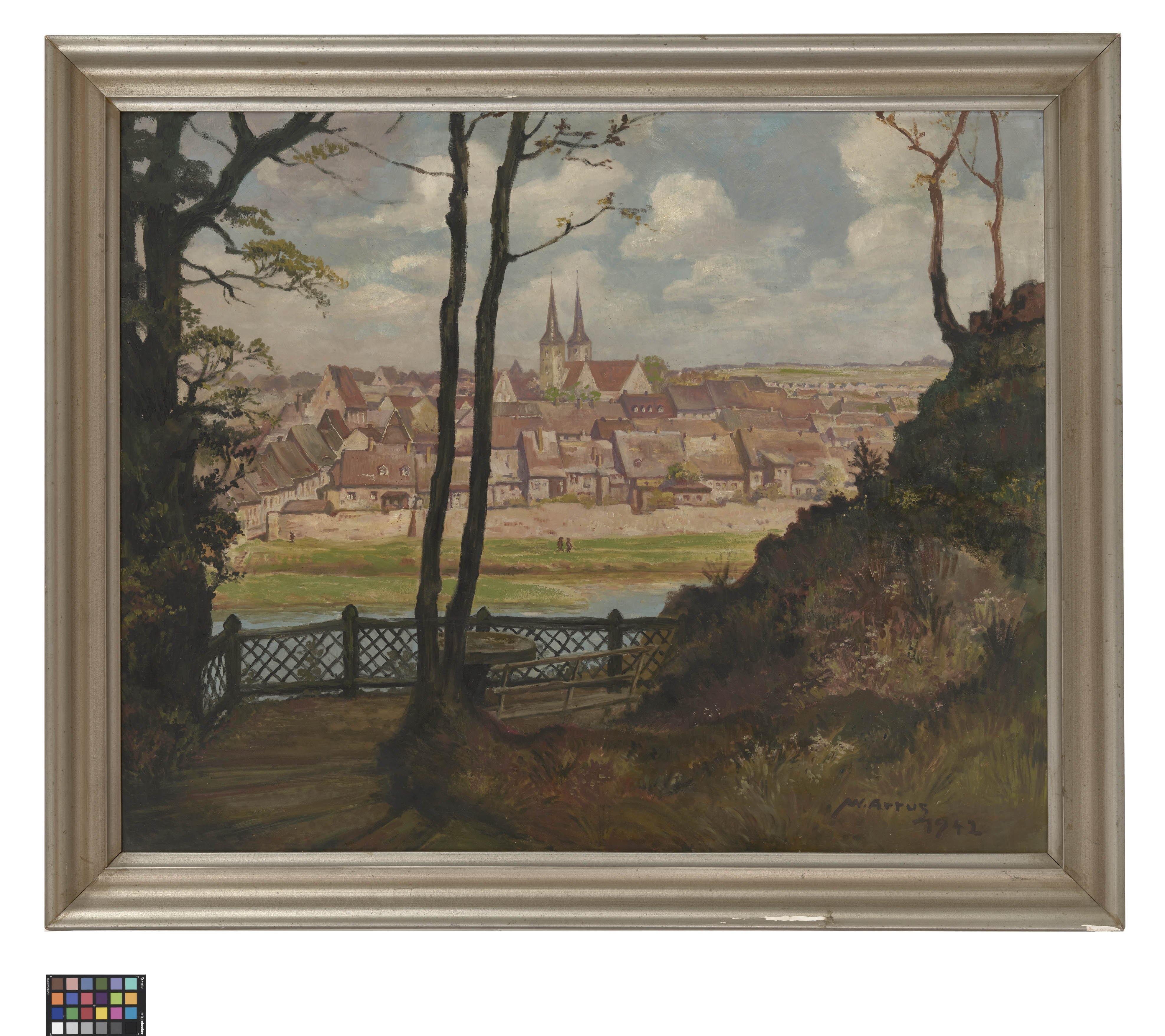 Ölbild: Stadtansicht von Grimma (Kreismuseum Grimma RR-F)