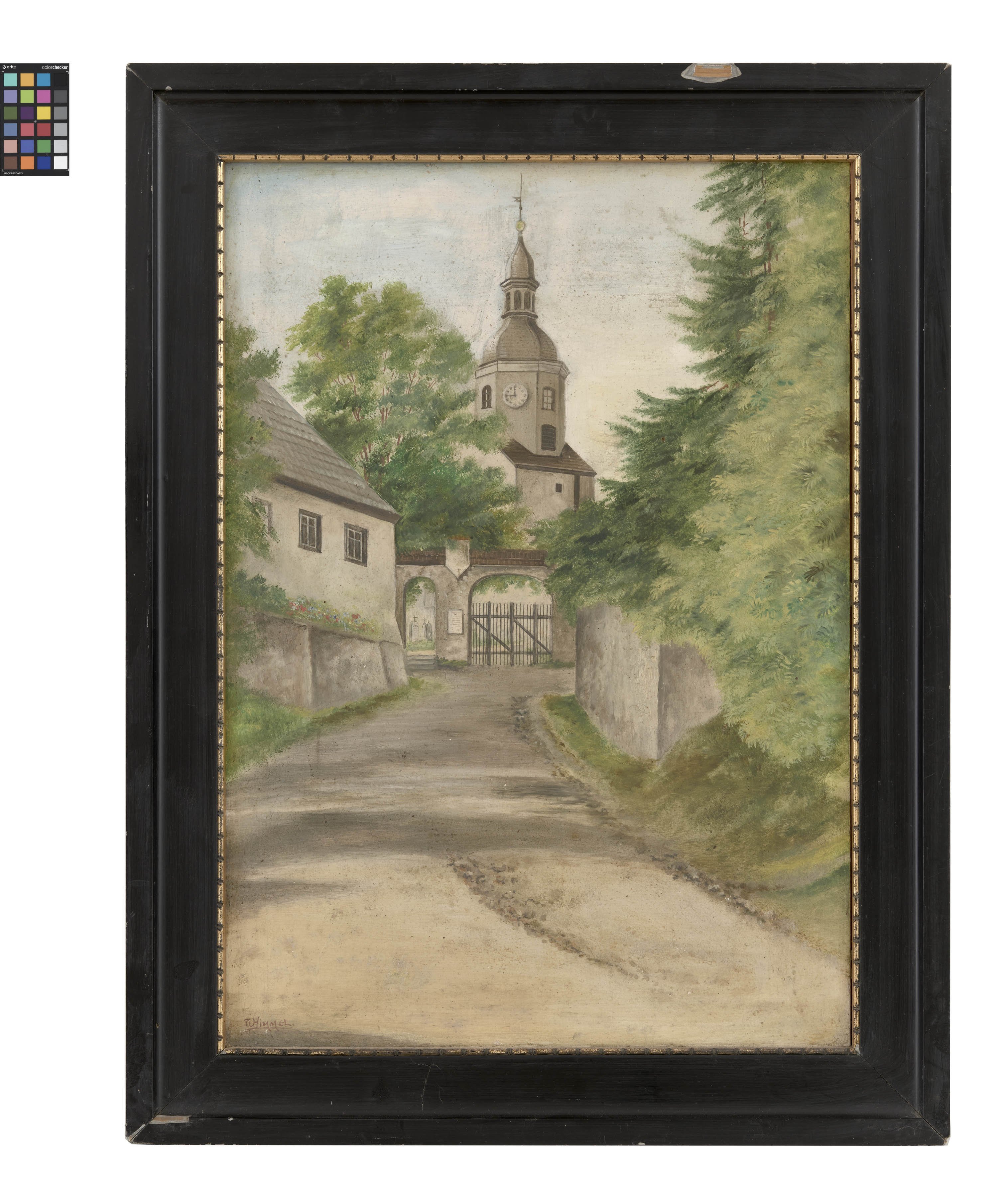 Ölbild: Kirche in Nerchau (Kreismuseum Grimma RR-F)