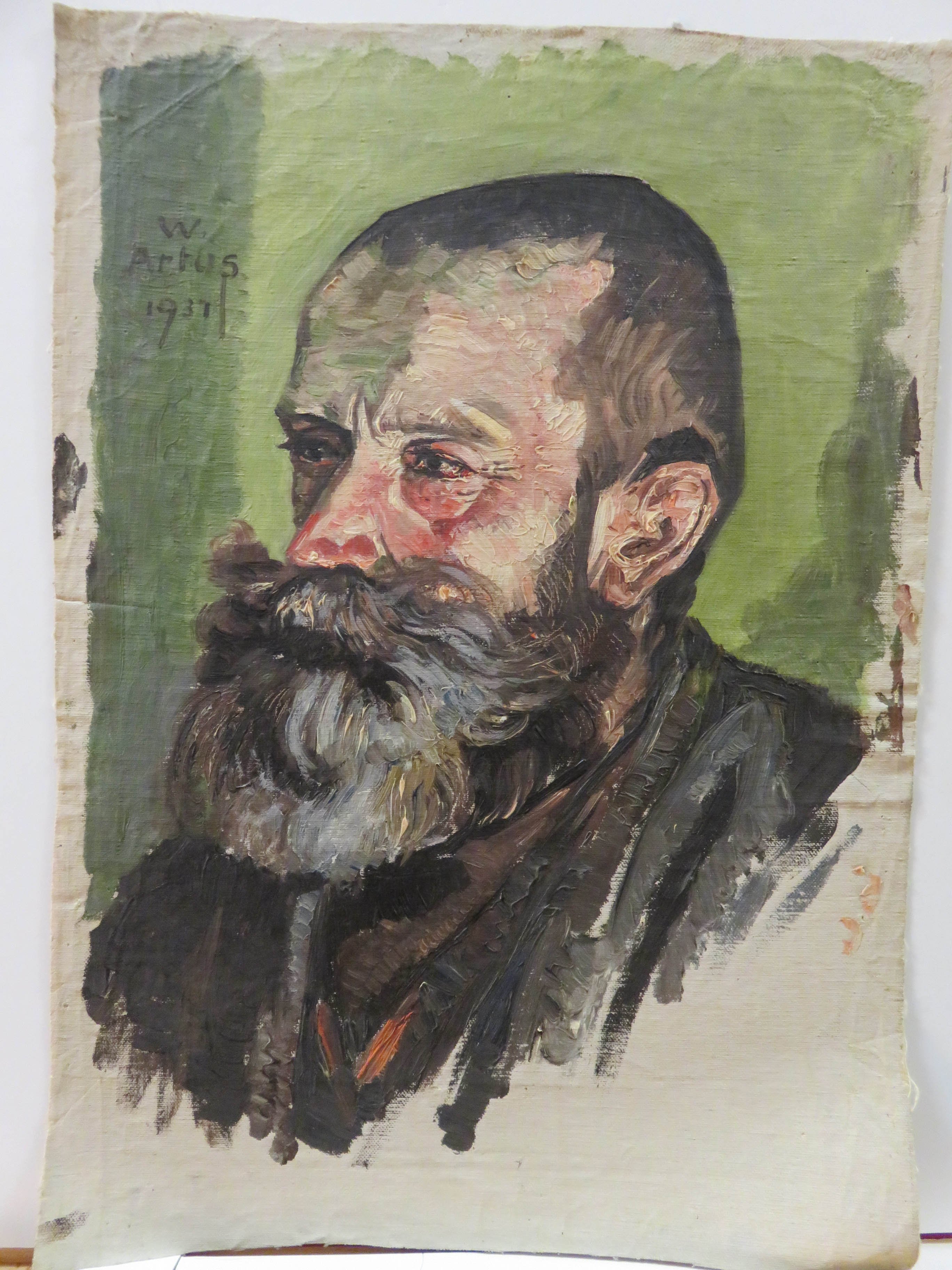 Ölbild: Brustporträt eines alten Mannes mit Bart (Kreismuseum Grimma RR-F)