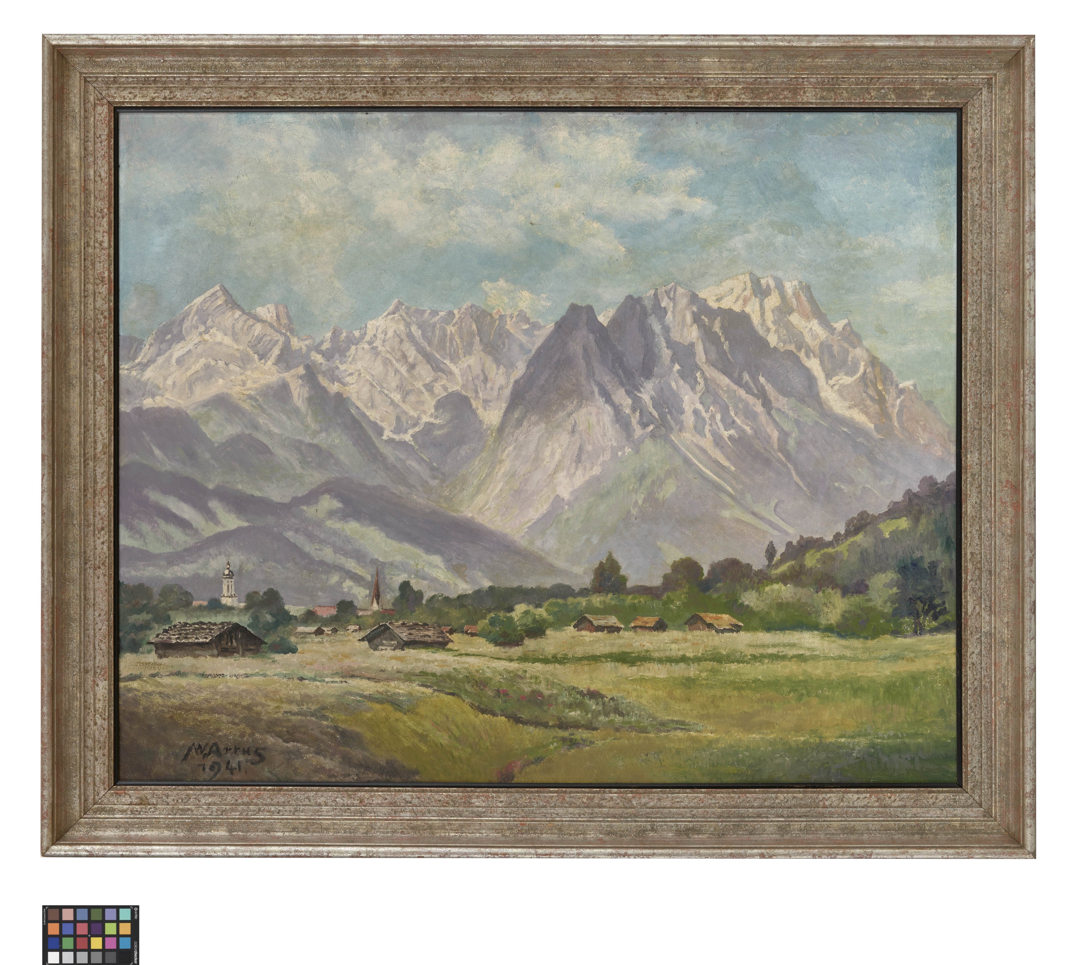 Ölbild: Alpenpanorama Zugspitze (Kreismuseum Grimma RR-F)