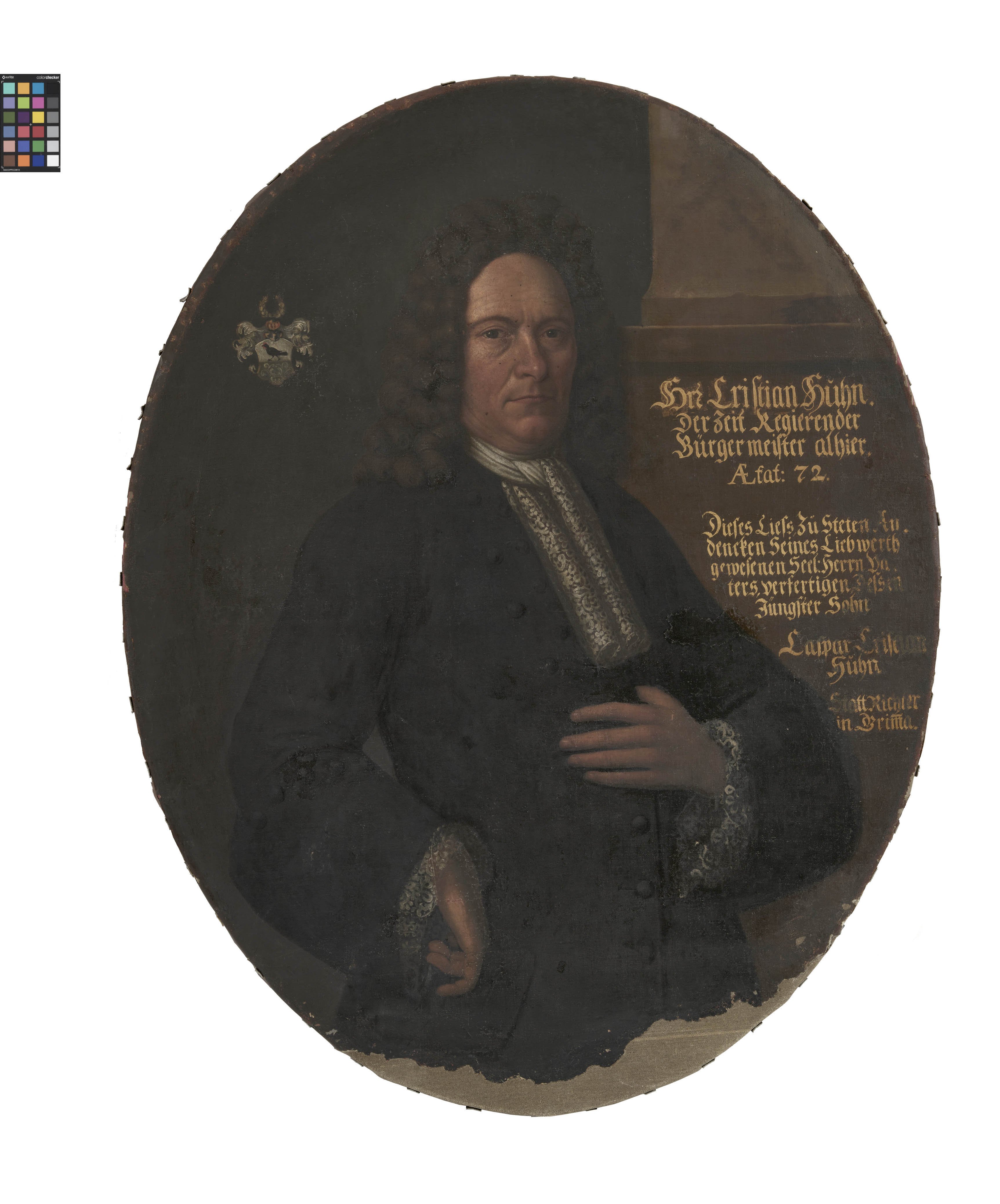 Ölbild: Porträt des Grimmaer Bürgermeisters Christian Huhn (Kreismuseum Grimma RR-F)
