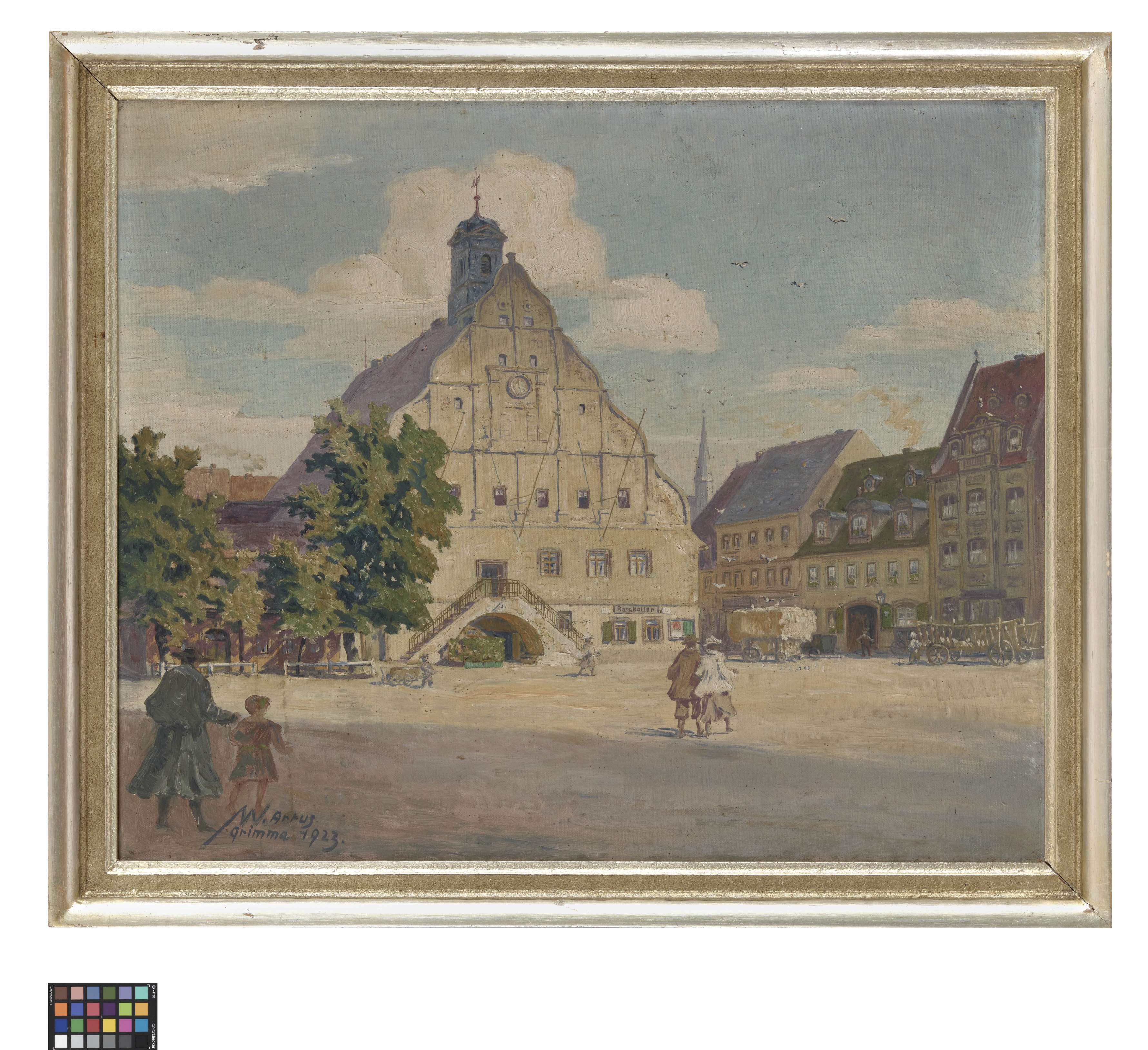 Ölbild: Rathaus Grimma (Kreismuseum Grimma RR-F)
